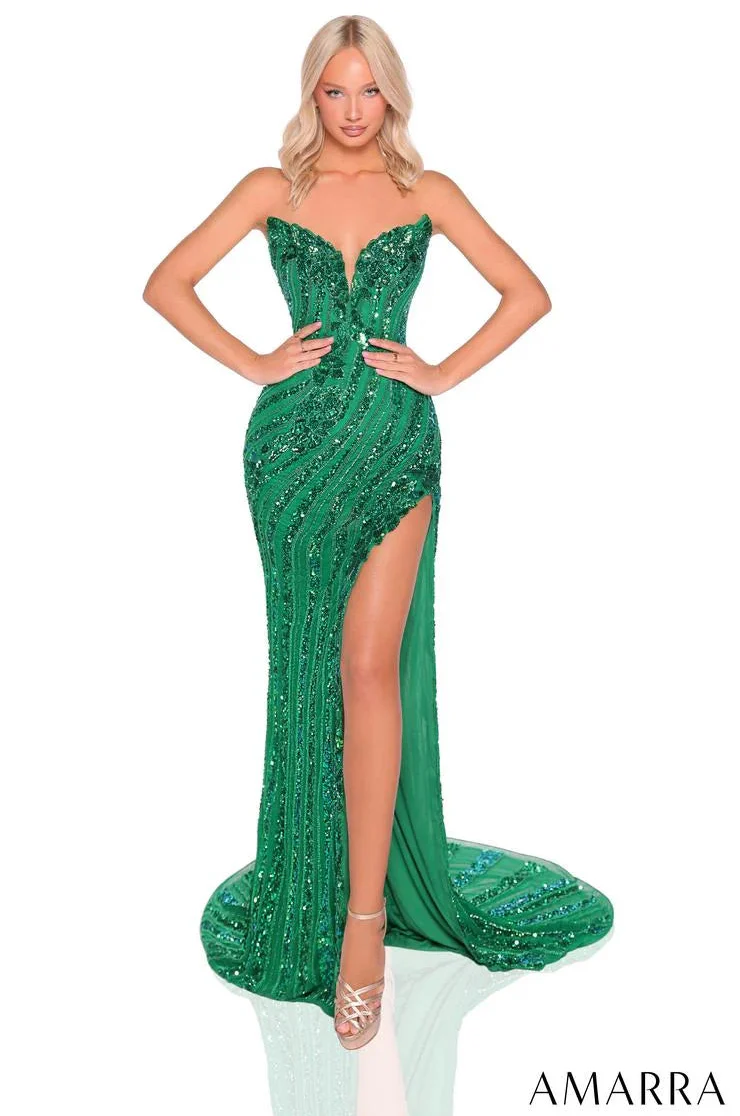 88915 - Amarra - Beaded Strapless Gown - Image 4