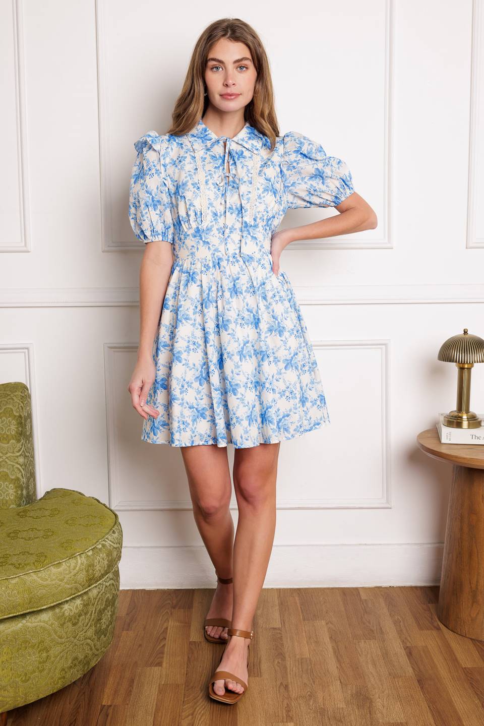 ABIGAIL FLORAL PUFF SLEEVE MINI DRESS - Image 6