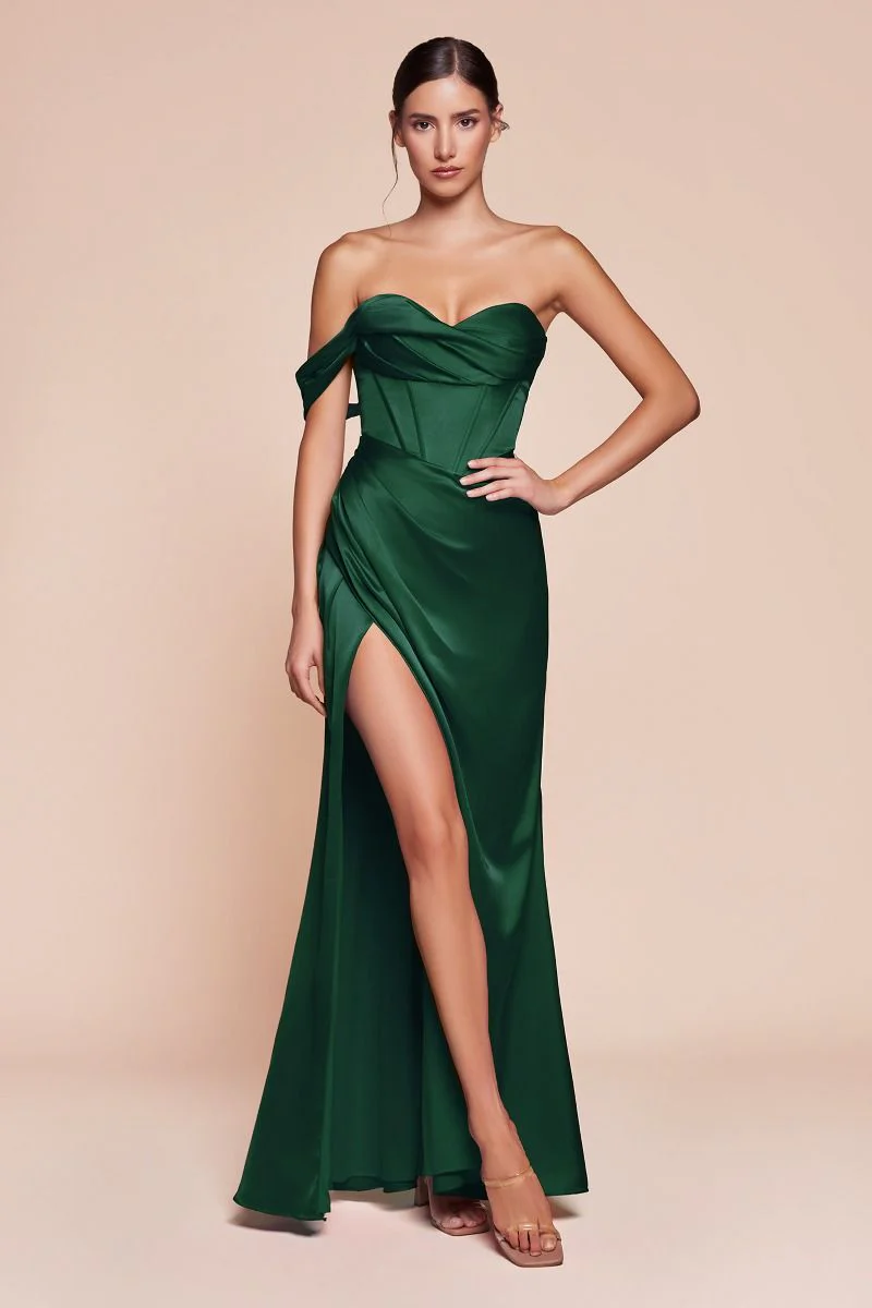 AUDRA GOWN - ONE SHOULDER LUXE SATIN CORSET DRESS - Image 10