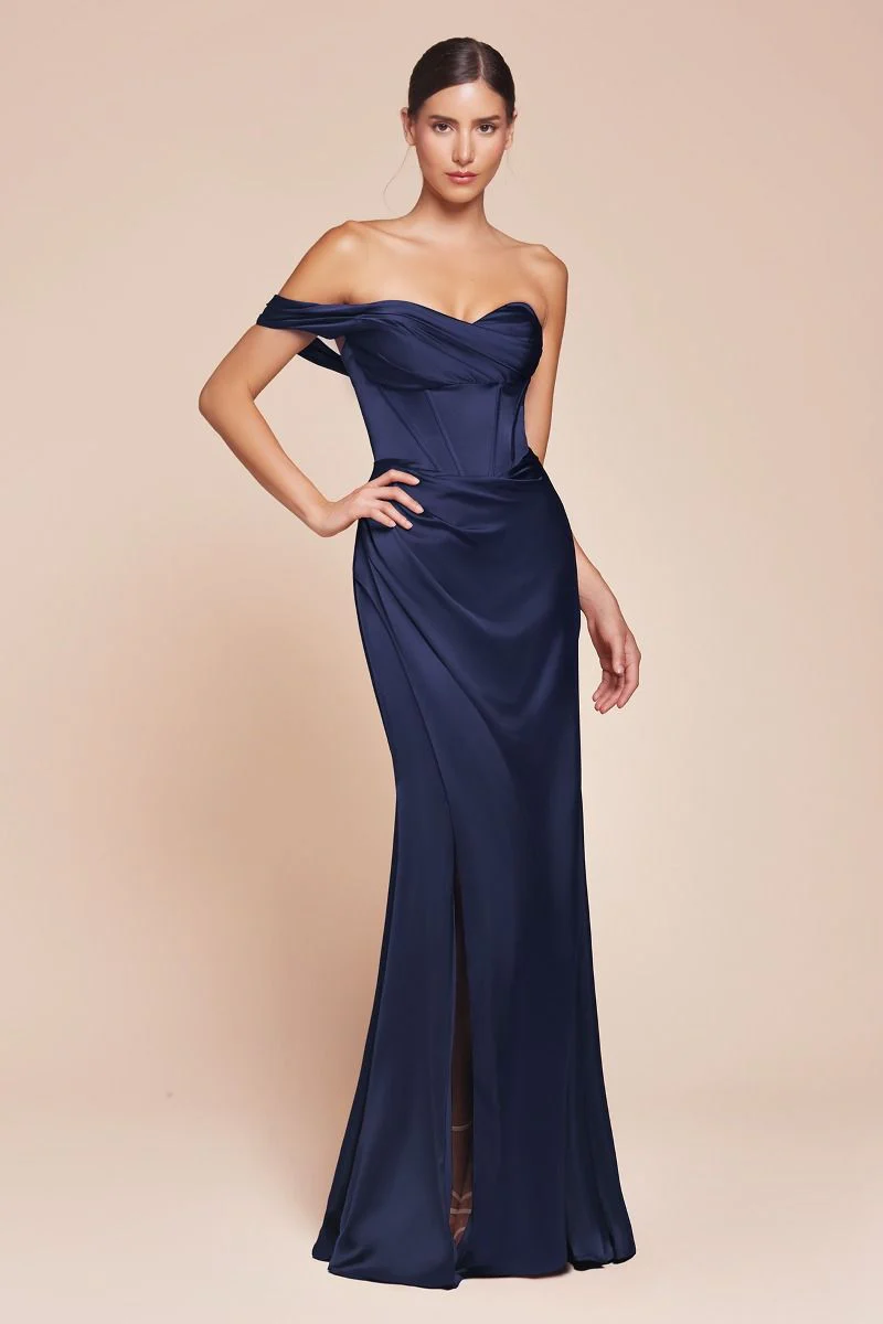 AUDRA GOWN - ONE SHOULDER LUXE SATIN CORSET DRESS - Image 12