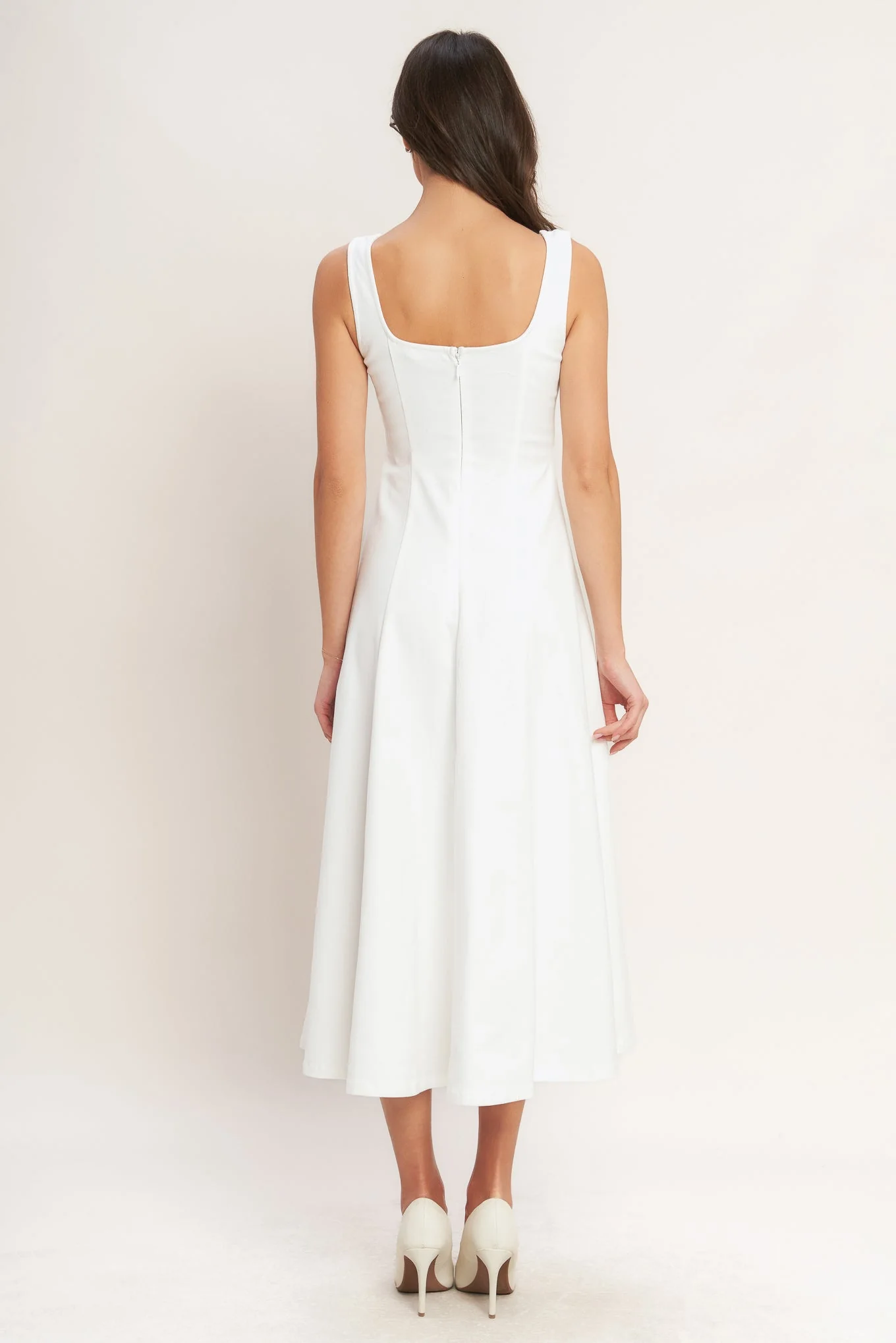 BALANCED PROPORTION WHITE MIDI DRESS - Image 2