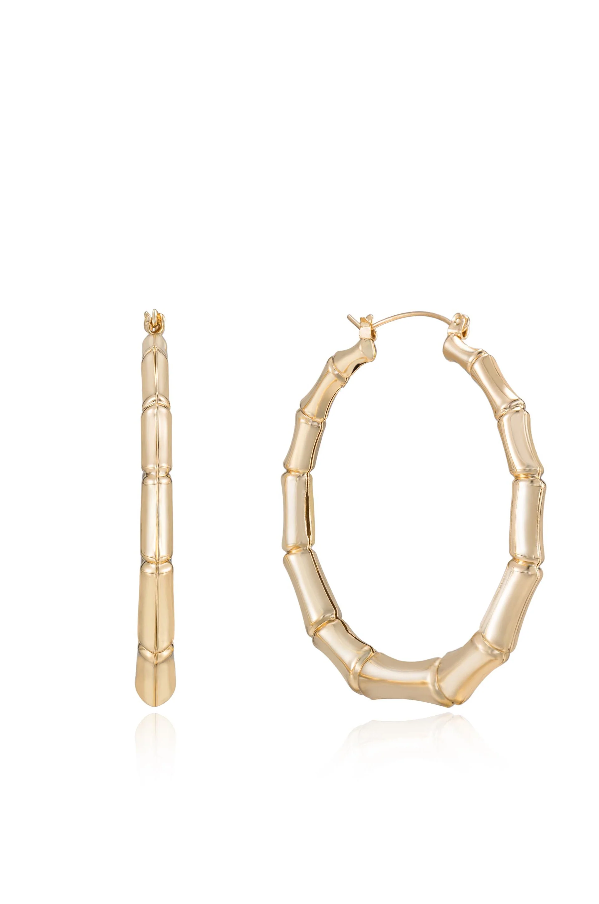 Bamboo Hoop Earrings - Image 2