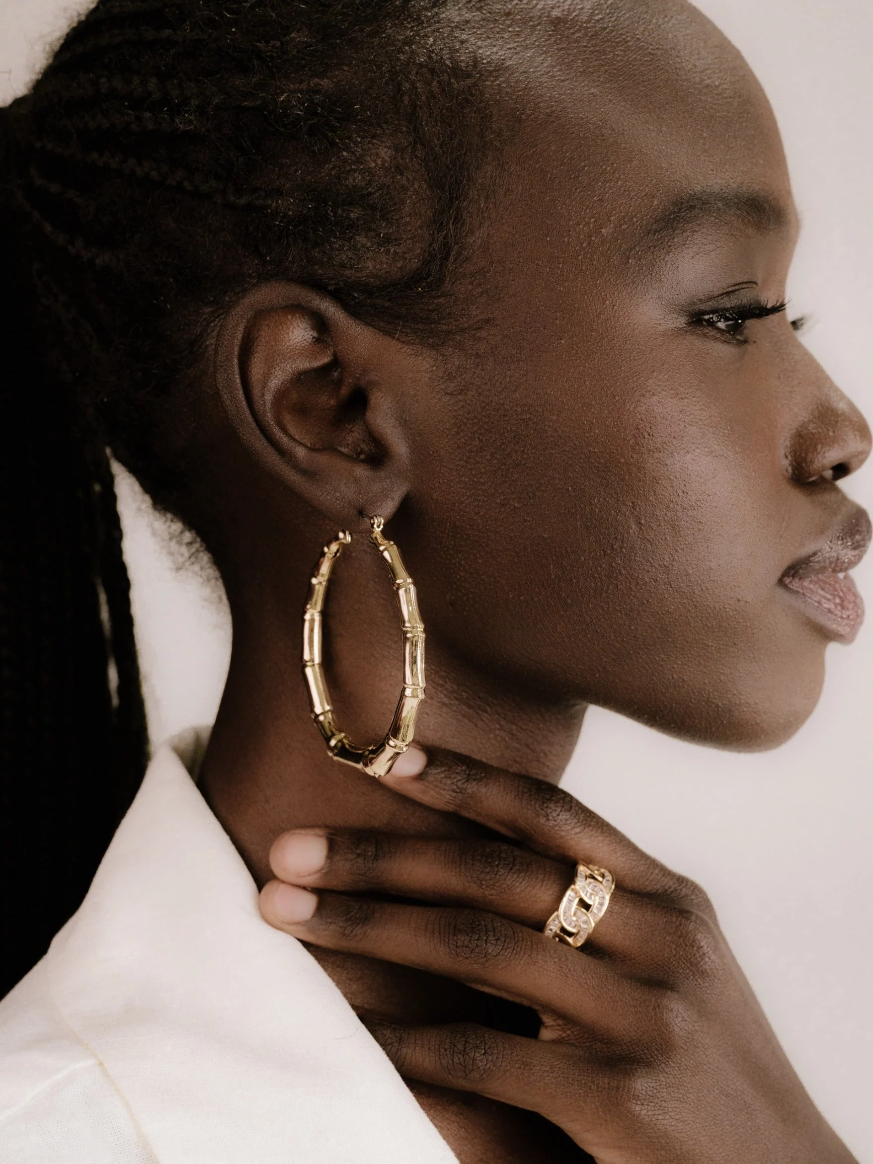 Bamboo Hoop Earrings - Image 5