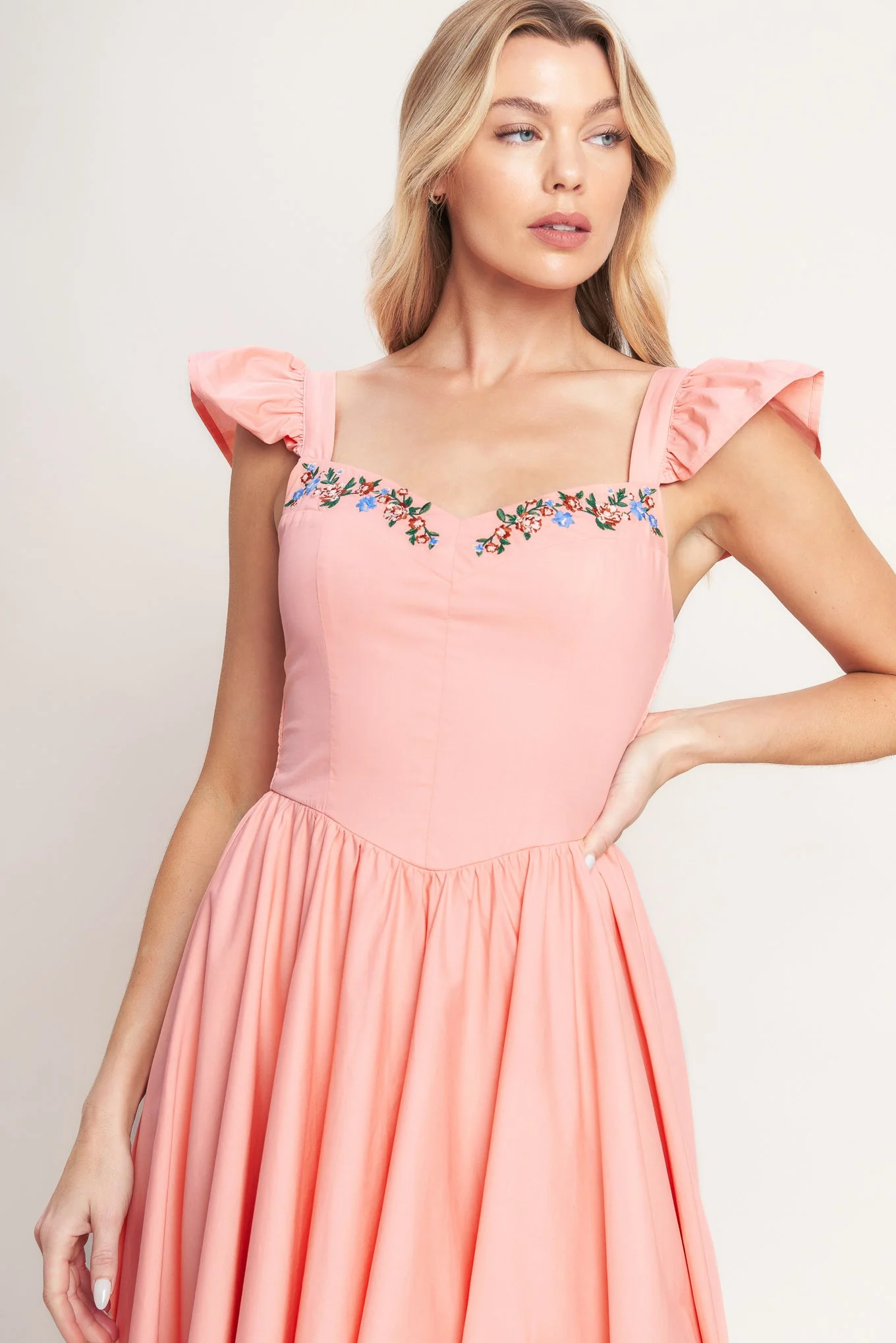 BLUSHED WITH LOVE DUSTY PINK MIDI DRESS - Image 5