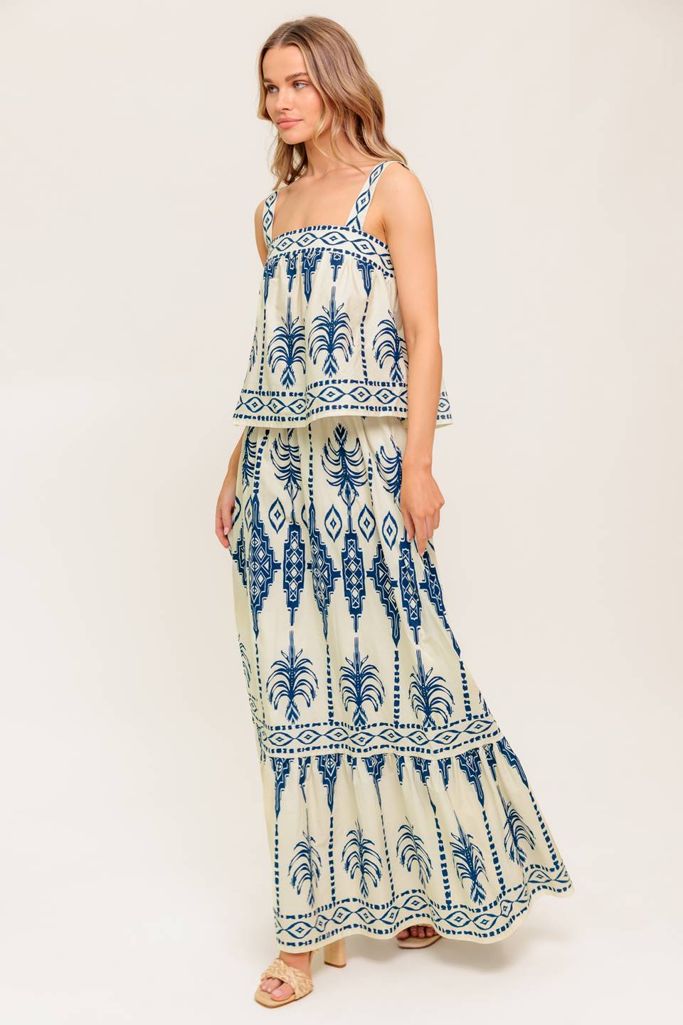 BOHO RHYTHM TOP & SKIRT SET - NAVY - Image 6