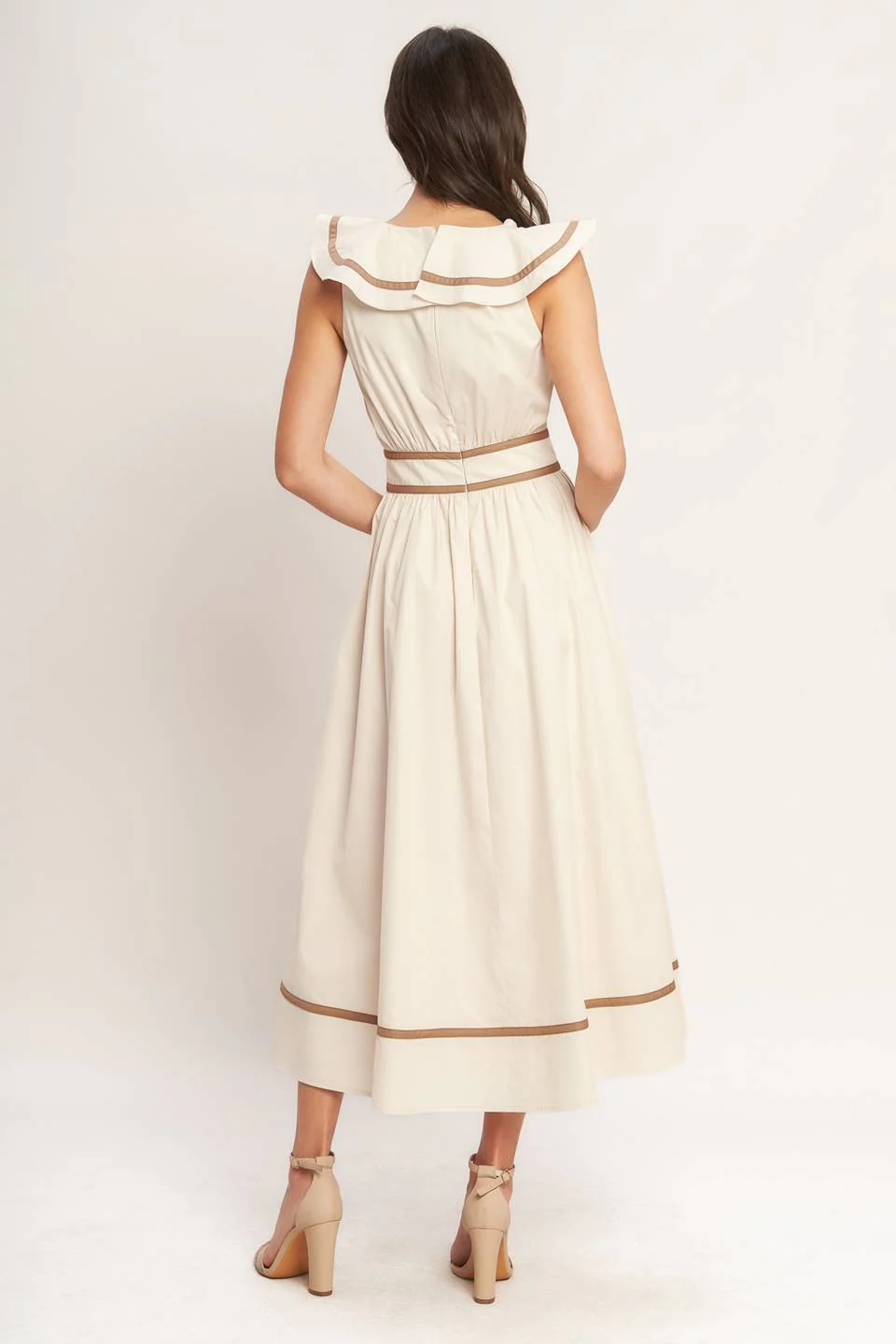 BREEZE CANVAS RUFFLE MIDI DRESS - Image 5