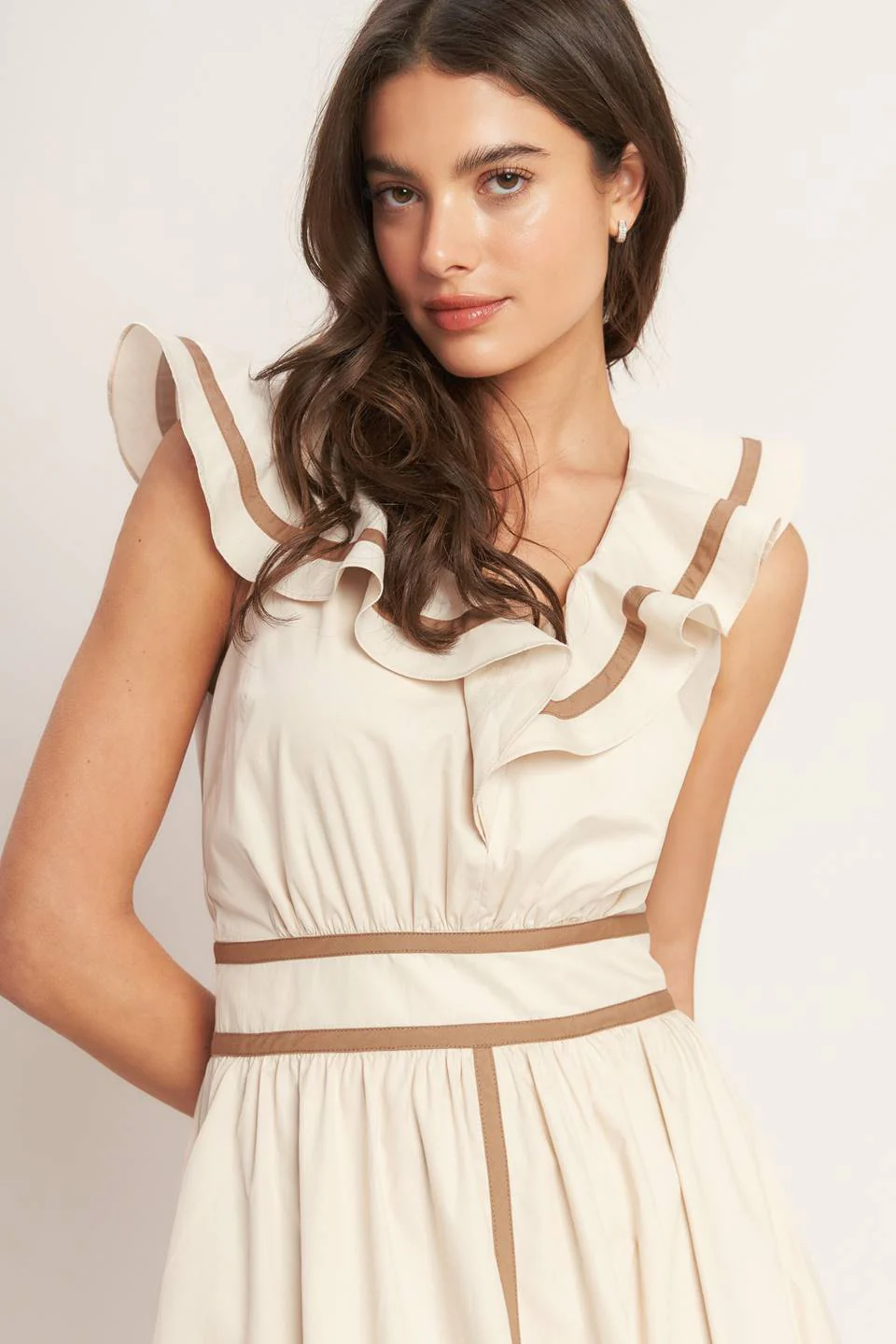 BREEZE CANVAS RUFFLE MIDI DRESS - Image 6