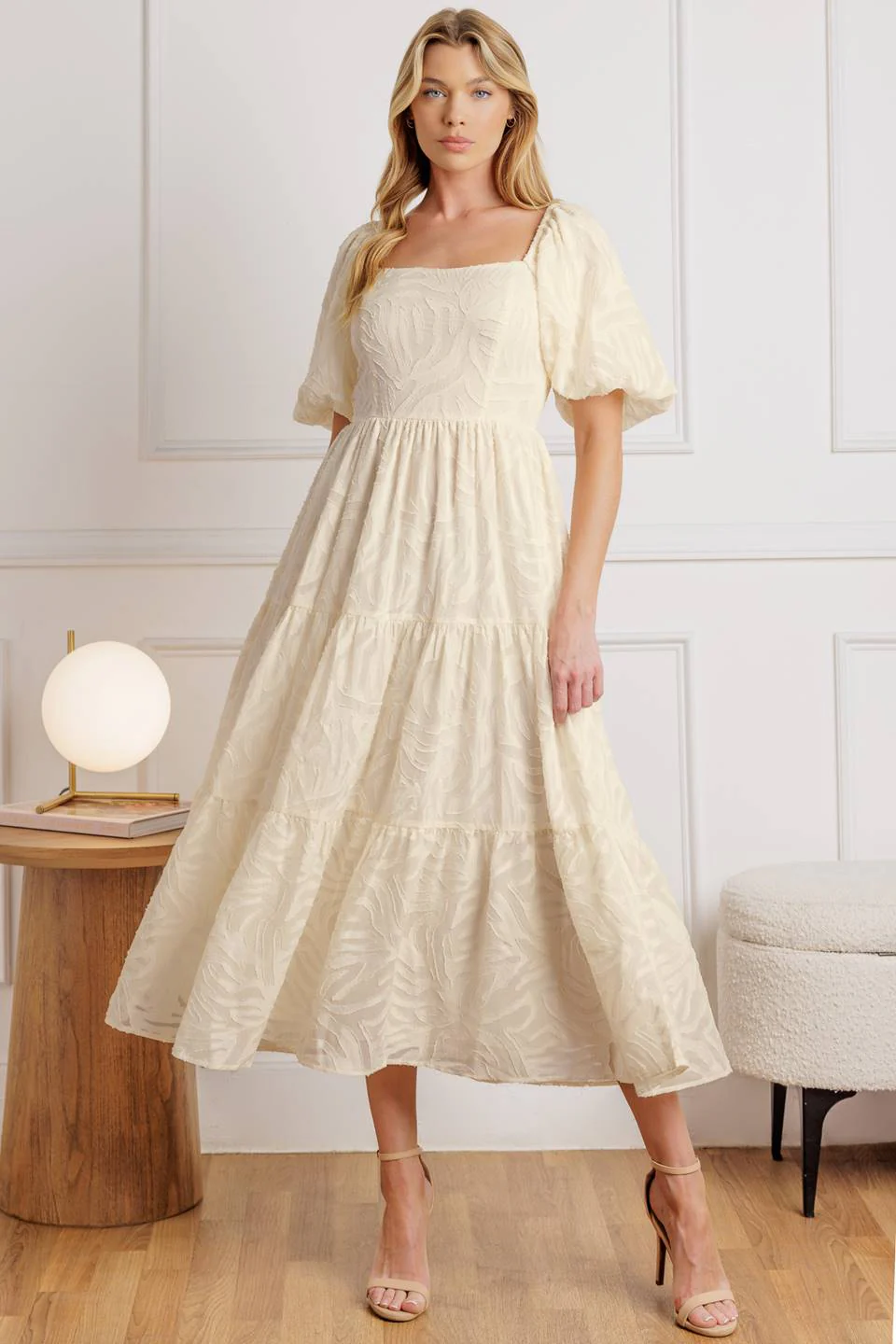 BRISK ADVENTURES EMBROIDERED MIDI DRESS - CREAM - Image 2