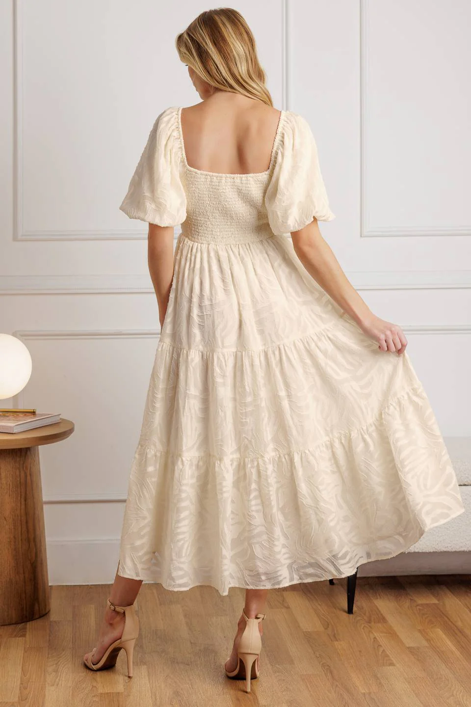 BRISK ADVENTURES EMBROIDERED MIDI DRESS - CREAM - Image 3