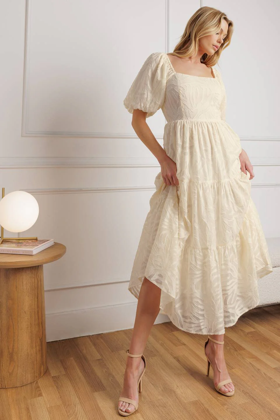 BRISK ADVENTURES EMBROIDERED MIDI DRESS - CREAM - Image 4