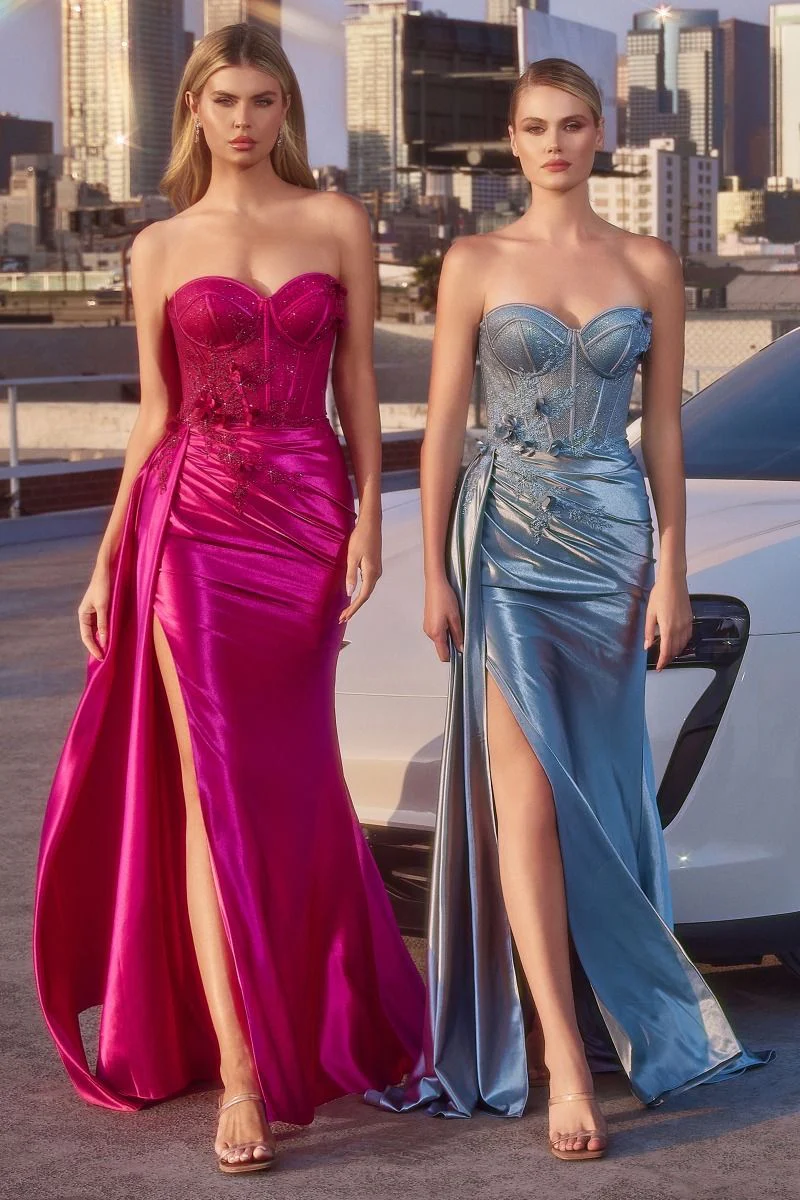 CANNES GOWN - STRAPLESS FITTED SATIN CORSET GOWN - Image 6