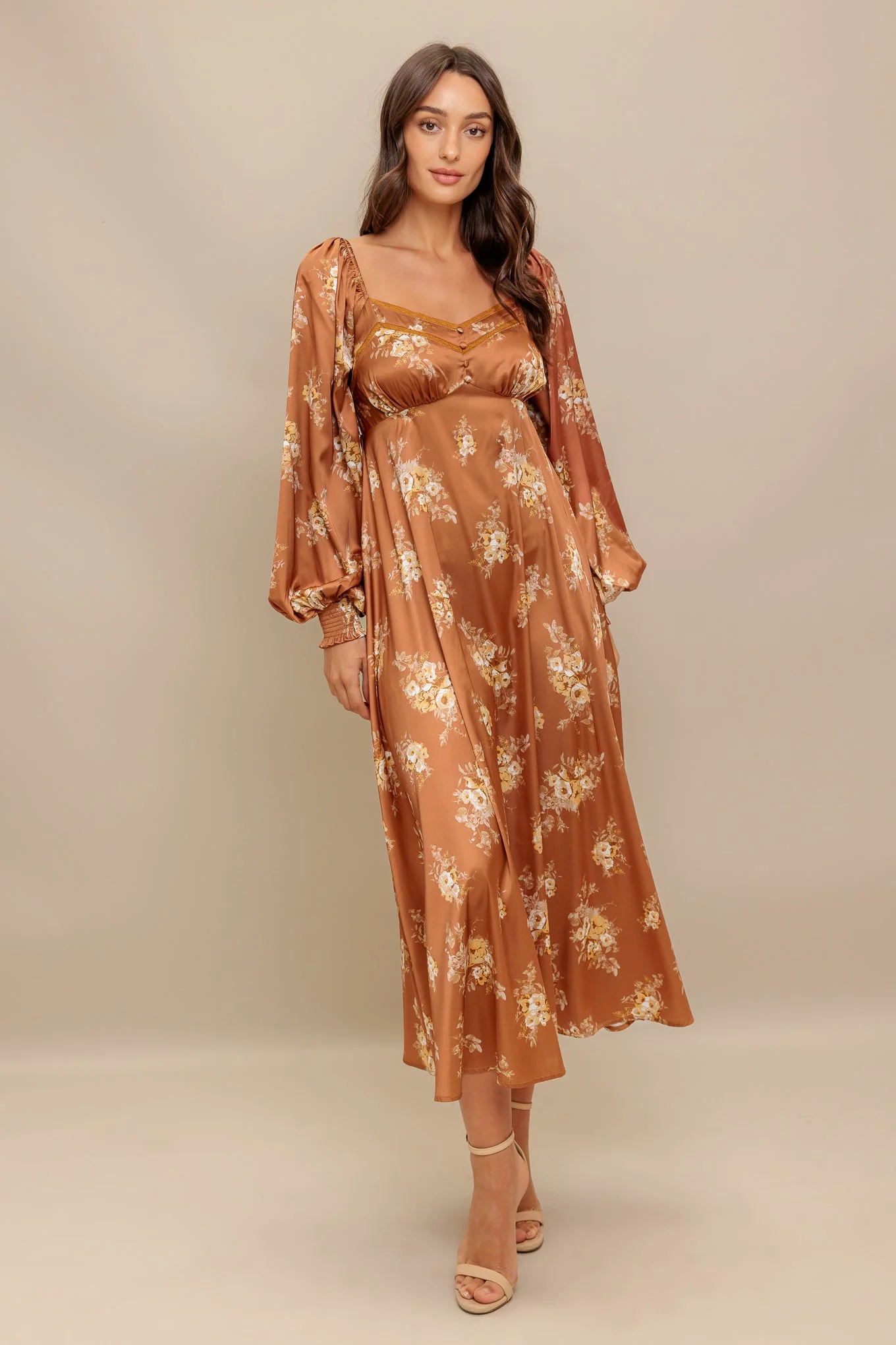 CARMELA MIDI DRESS - BRONZE - Image 5