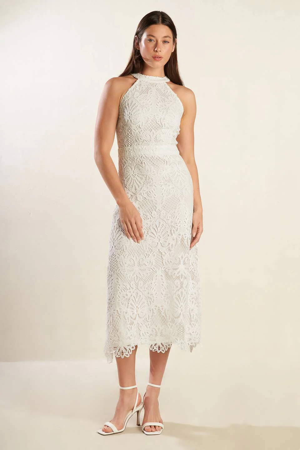 CATCHING DREAMS WOVEN LACE MIDI DRESS - FINAL SALE - Image 2
