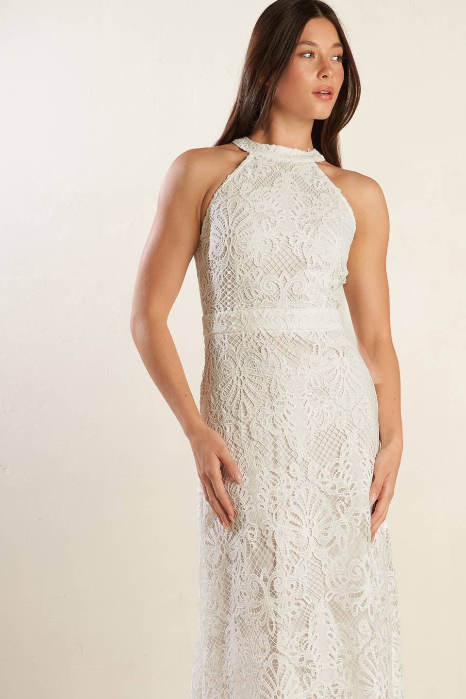 CATCHING DREAMS WOVEN LACE MIDI DRESS - FINAL SALE - Image 4