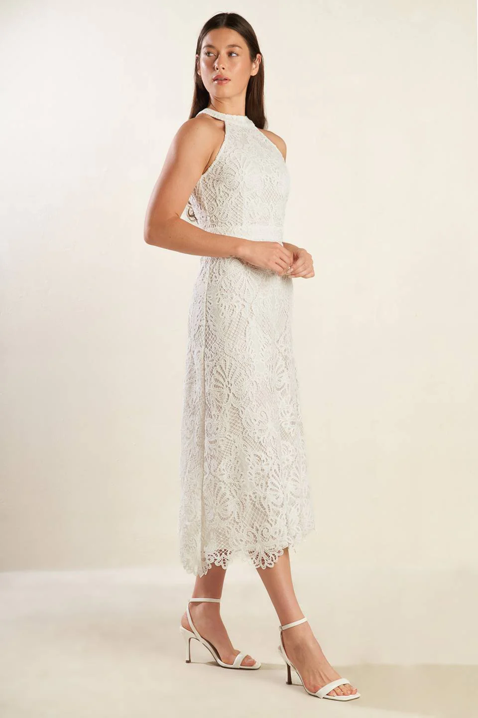 CATCHING DREAMS WOVEN LACE MIDI DRESS - FINAL SALE - Image 5