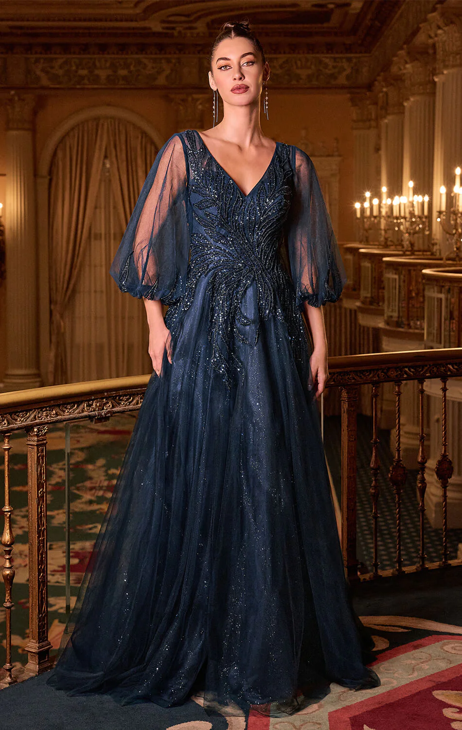 CHARITY GOWN - TULLE A-LINE GOWN WITH LONG SLEEVES - Image 3