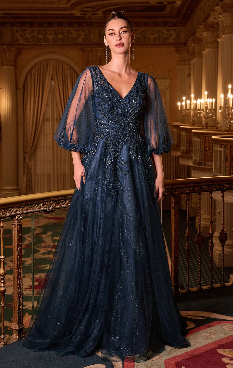 CHARITY GOWN - TULLE A-LINE GOWN WITH LONG SLEEVES - Image 4