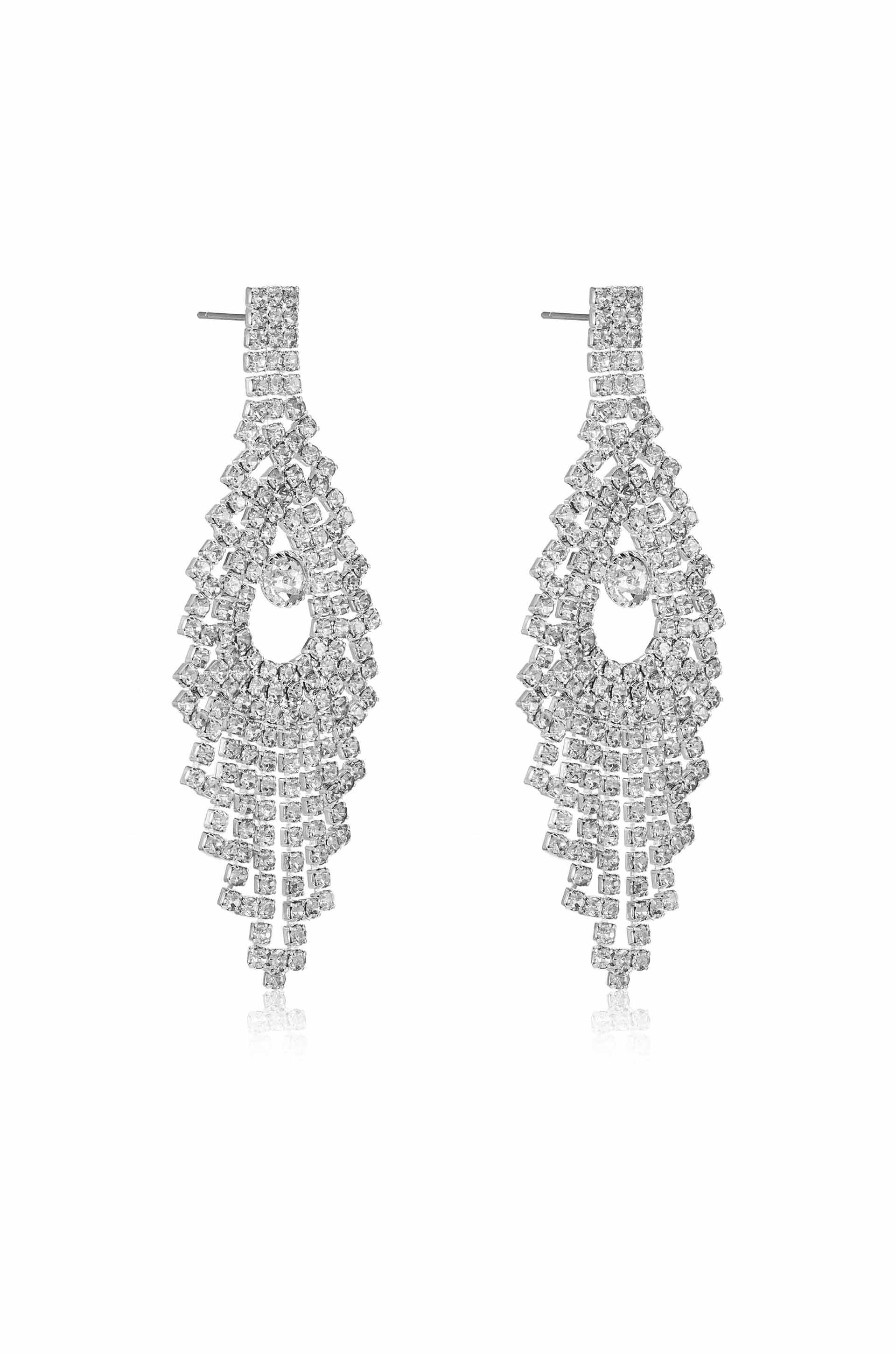 Charming Chandelier Crystal & Silver Plated Earrings - Image 3