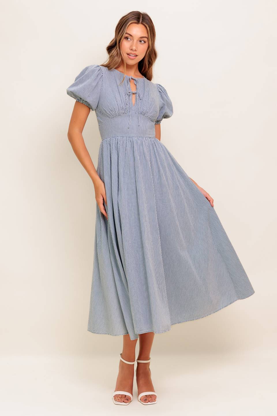 CHERIE MIDI DRESS - BLUE - Image 5