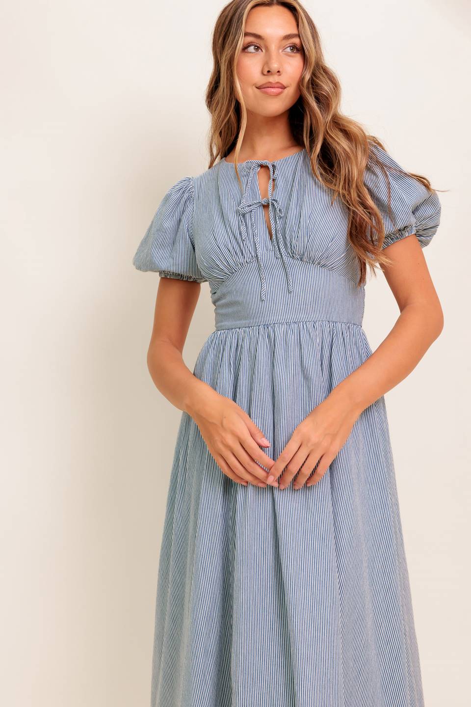CHERIE MIDI DRESS - BLUE - Image 8