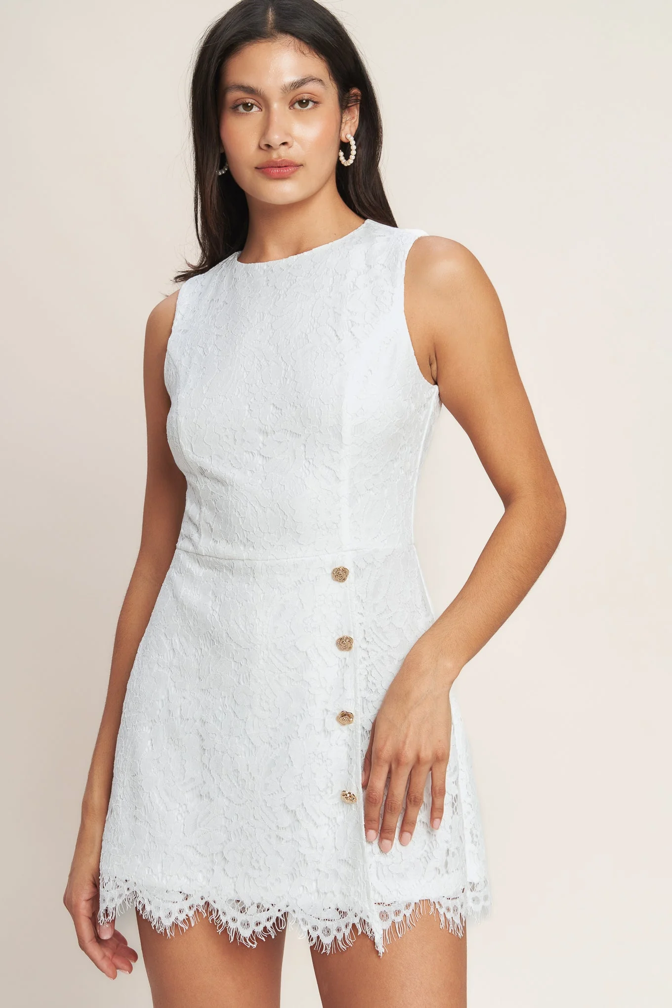 CONFIDENTLY YOURS WHITE LACE SKORT ROMPER - Image 3