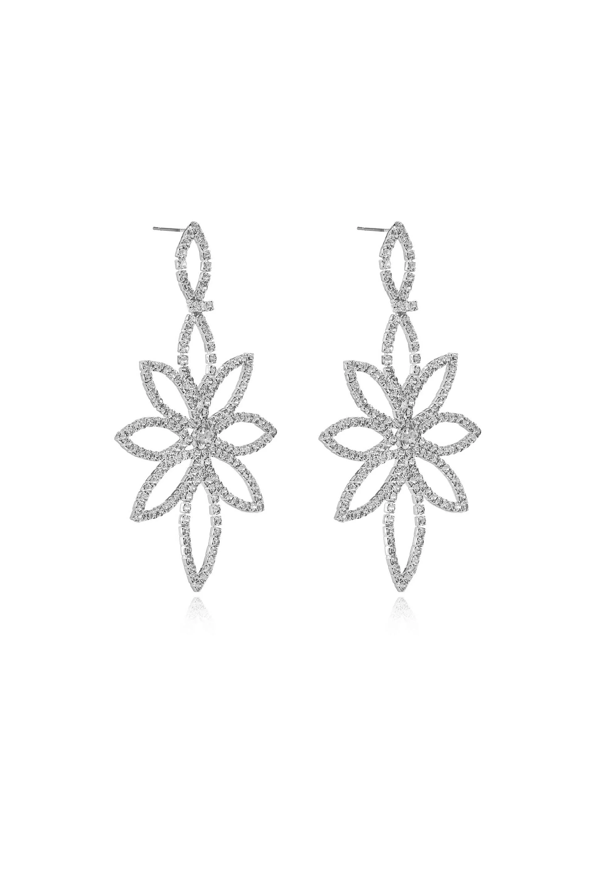 Crystal Bouquet Statement Earrings - Image 3