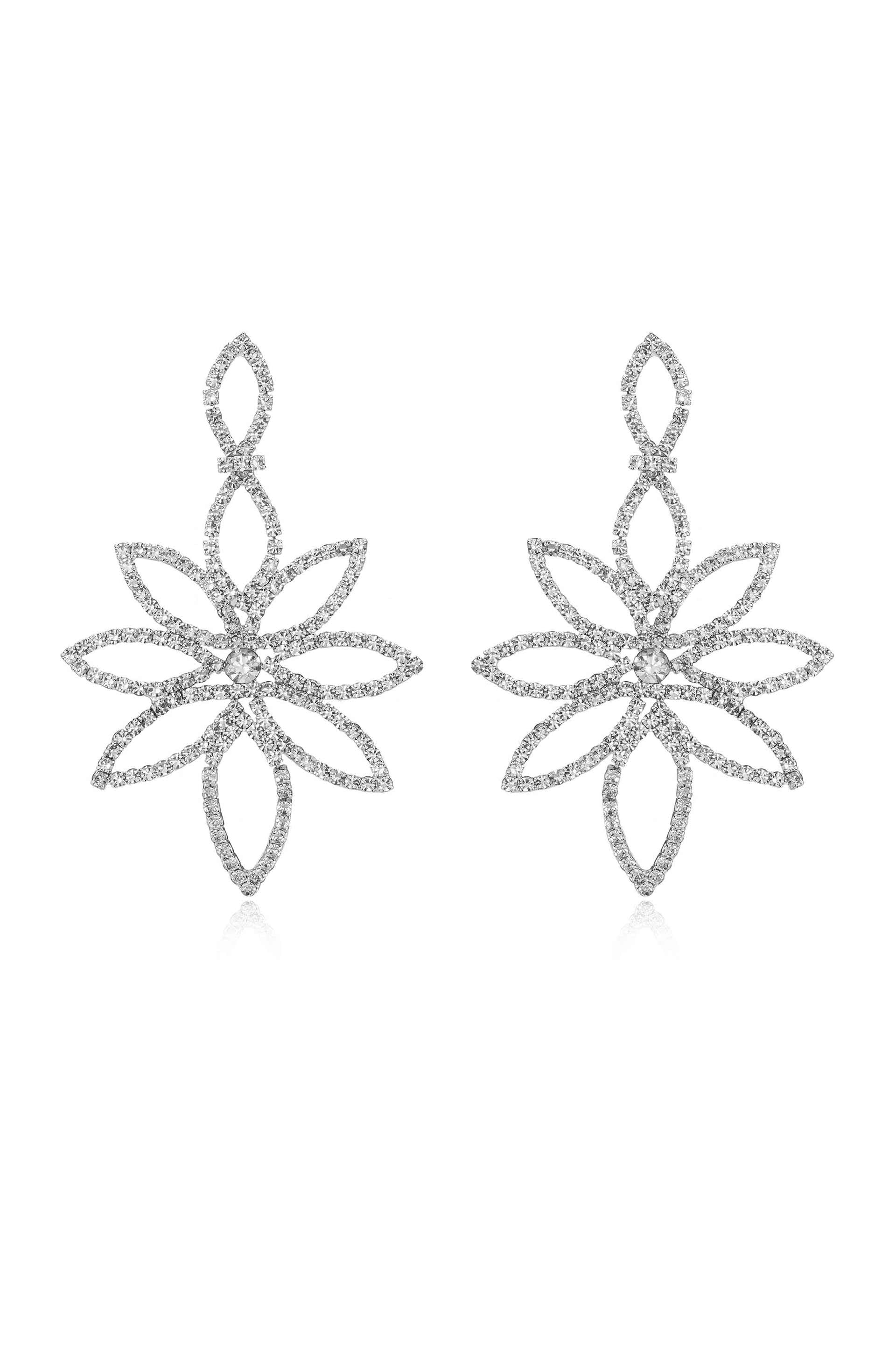 Crystal Bouquet Statement Earrings - Image 4