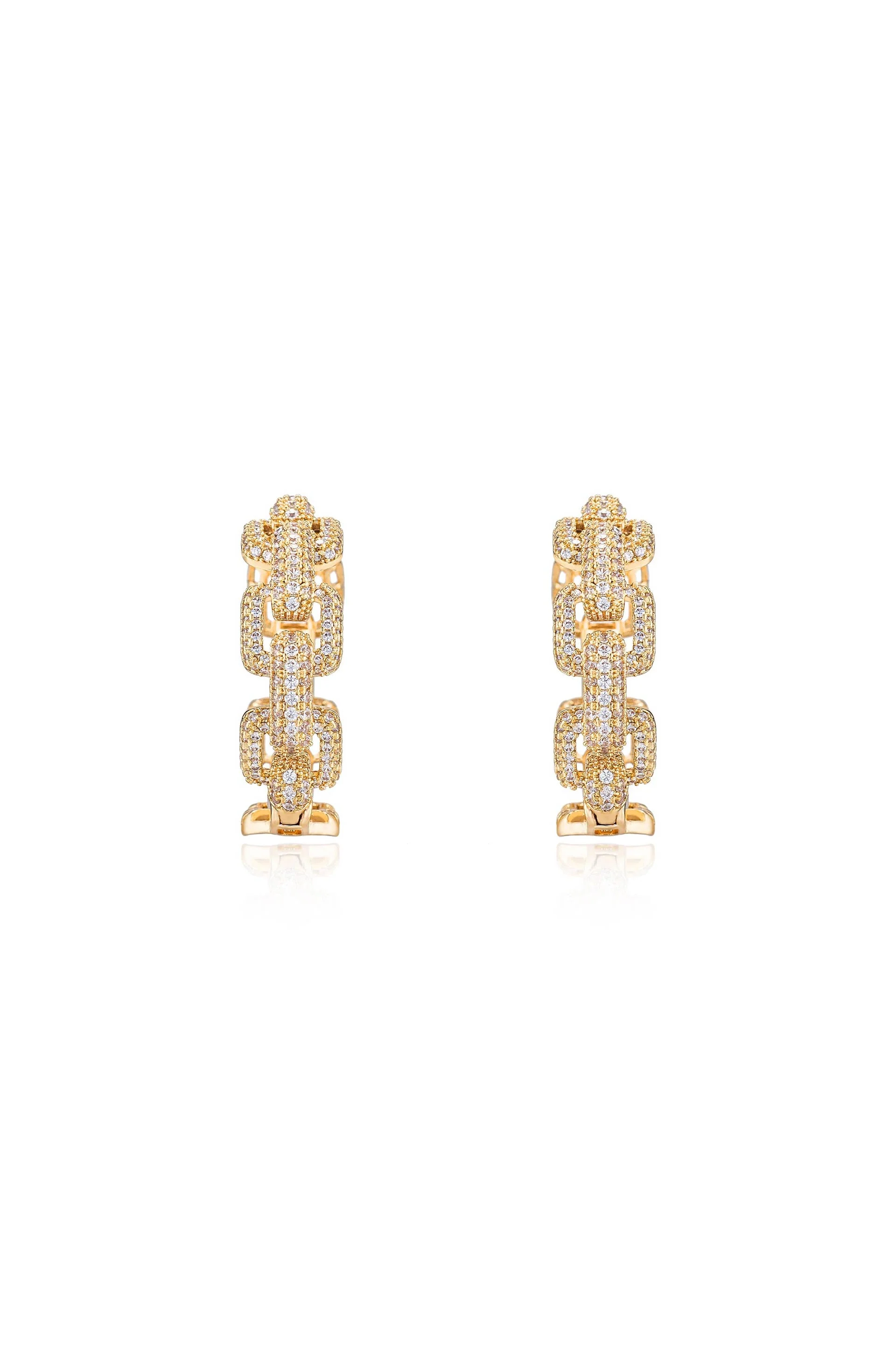 Crystal Chain Link Hoops - Image 3