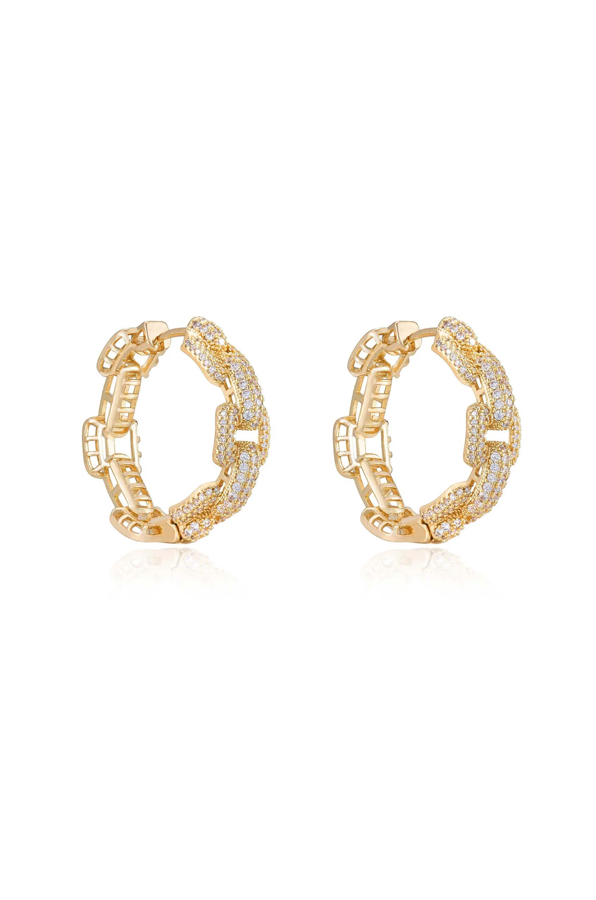 Crystal Chain Link Hoops - Image 4