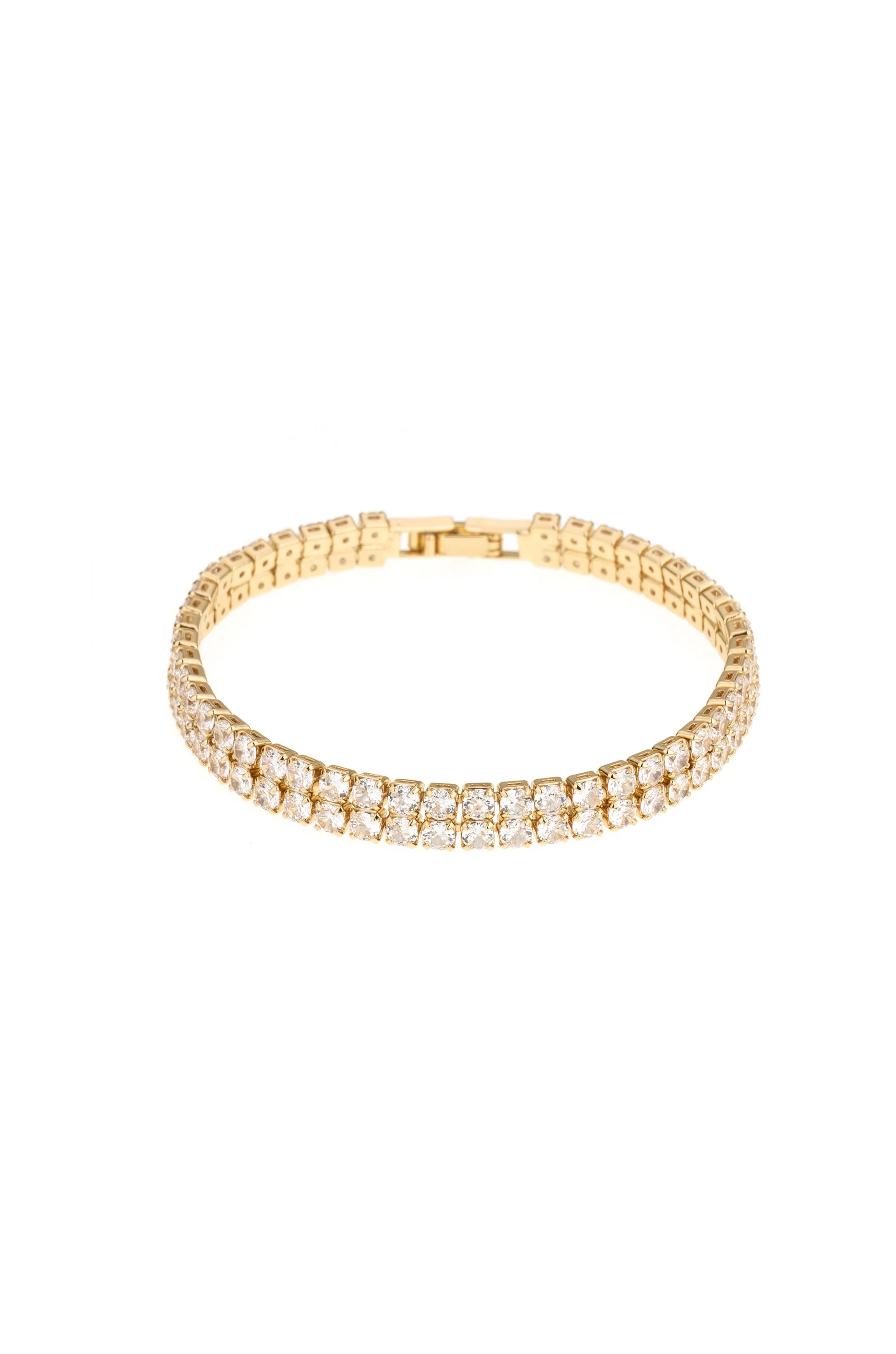 Crystal Double Layered Tennis Bracelet - Image 2