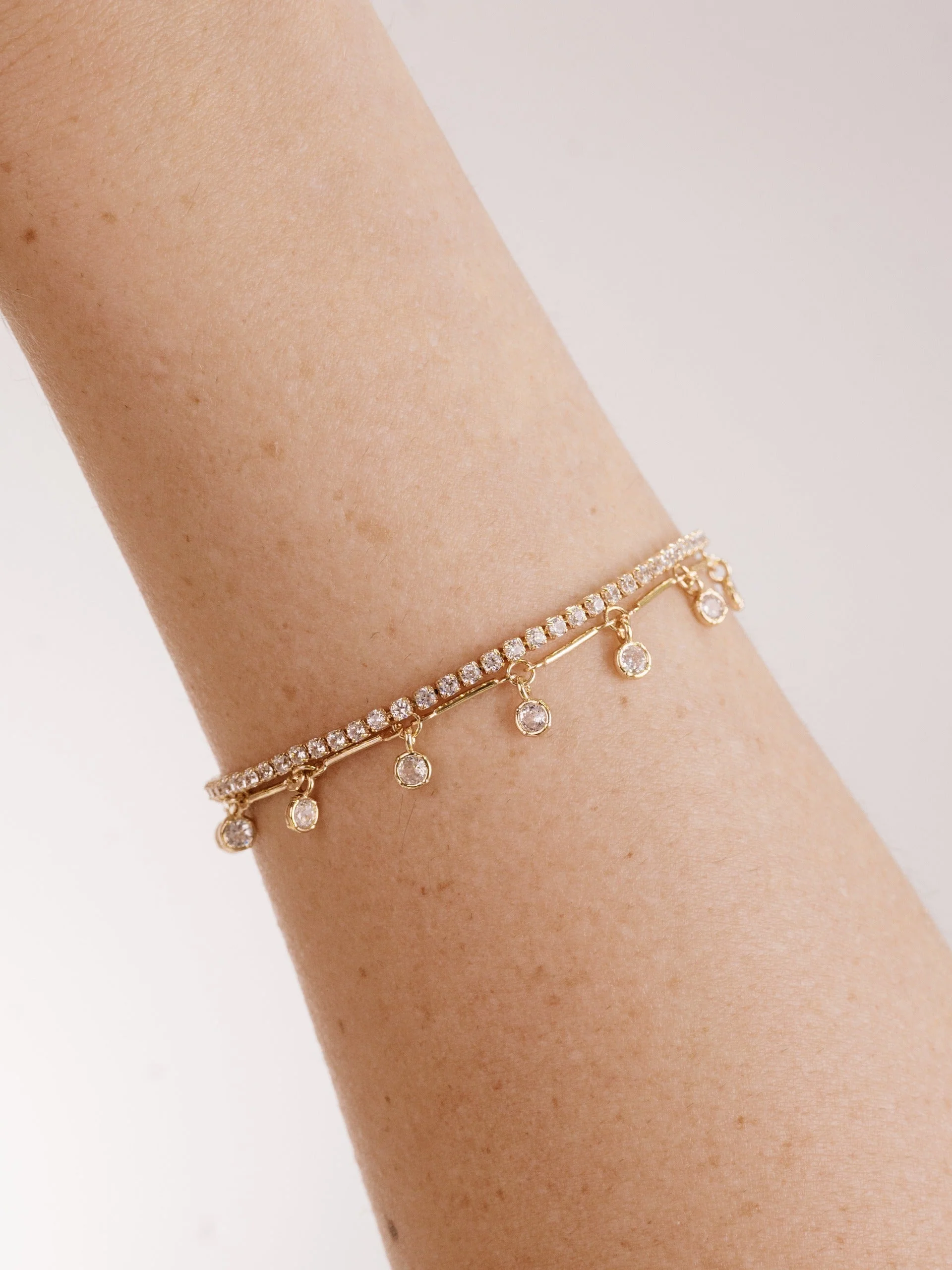 Crystal Droplet Chain Bracelet Set - Image 2