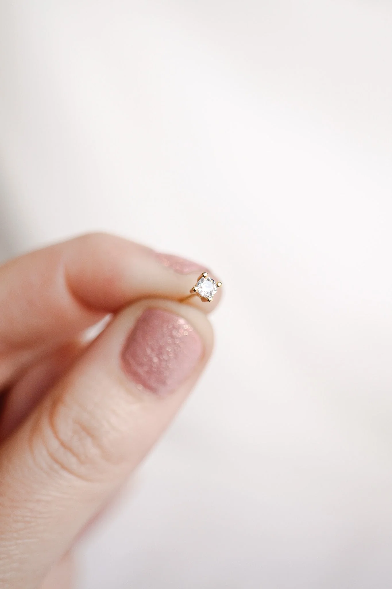 CZ Crystal Stud in Gold - Image 3
