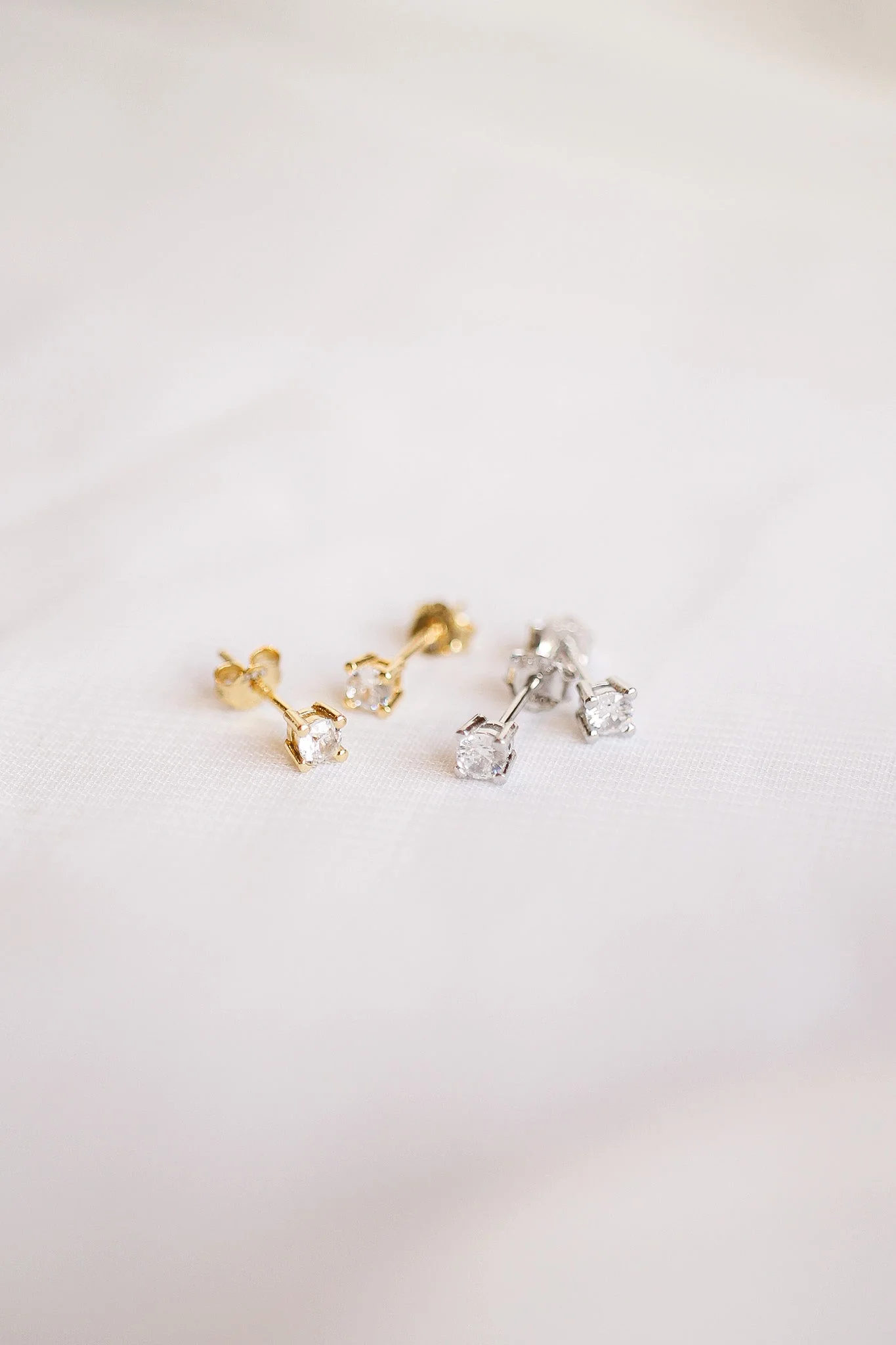 CZ Crystal Stud in Gold - Image 5
