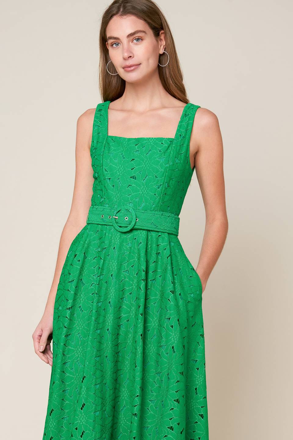 DAFFODILS & DAYDREAMS WOVEN LACE MIDI DRESS - Image 12