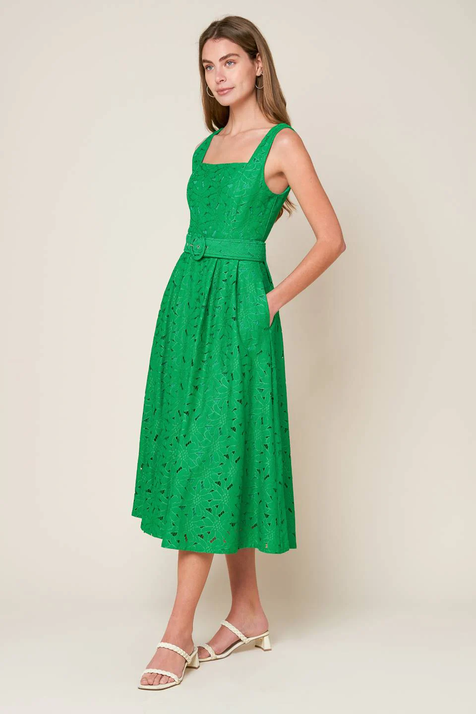 DAFFODILS & DAYDREAMS WOVEN LACE MIDI DRESS - Image 14
