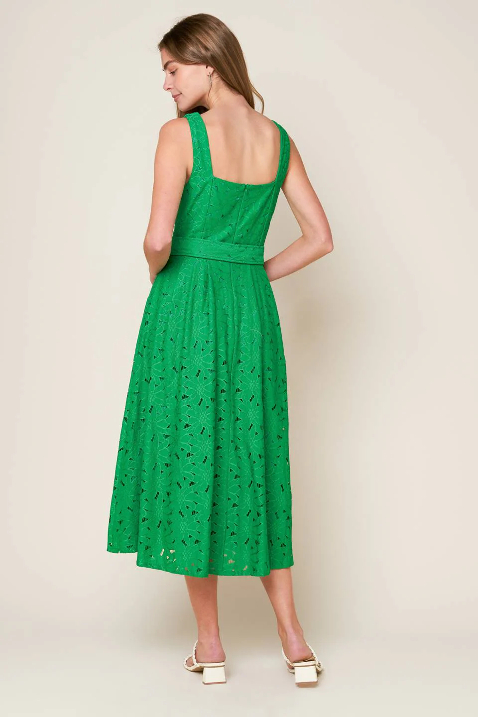 DAFFODILS & DAYDREAMS WOVEN LACE MIDI DRESS - Image 4