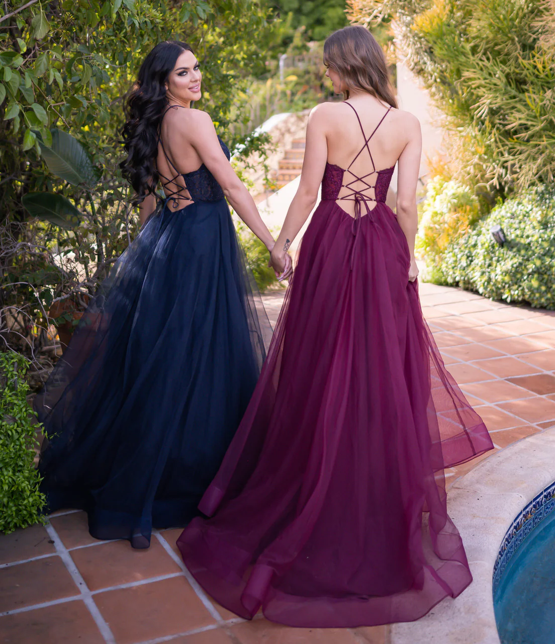 Dani Gown - Mulberry - Tulle A-Line Lace Dress - Image 9