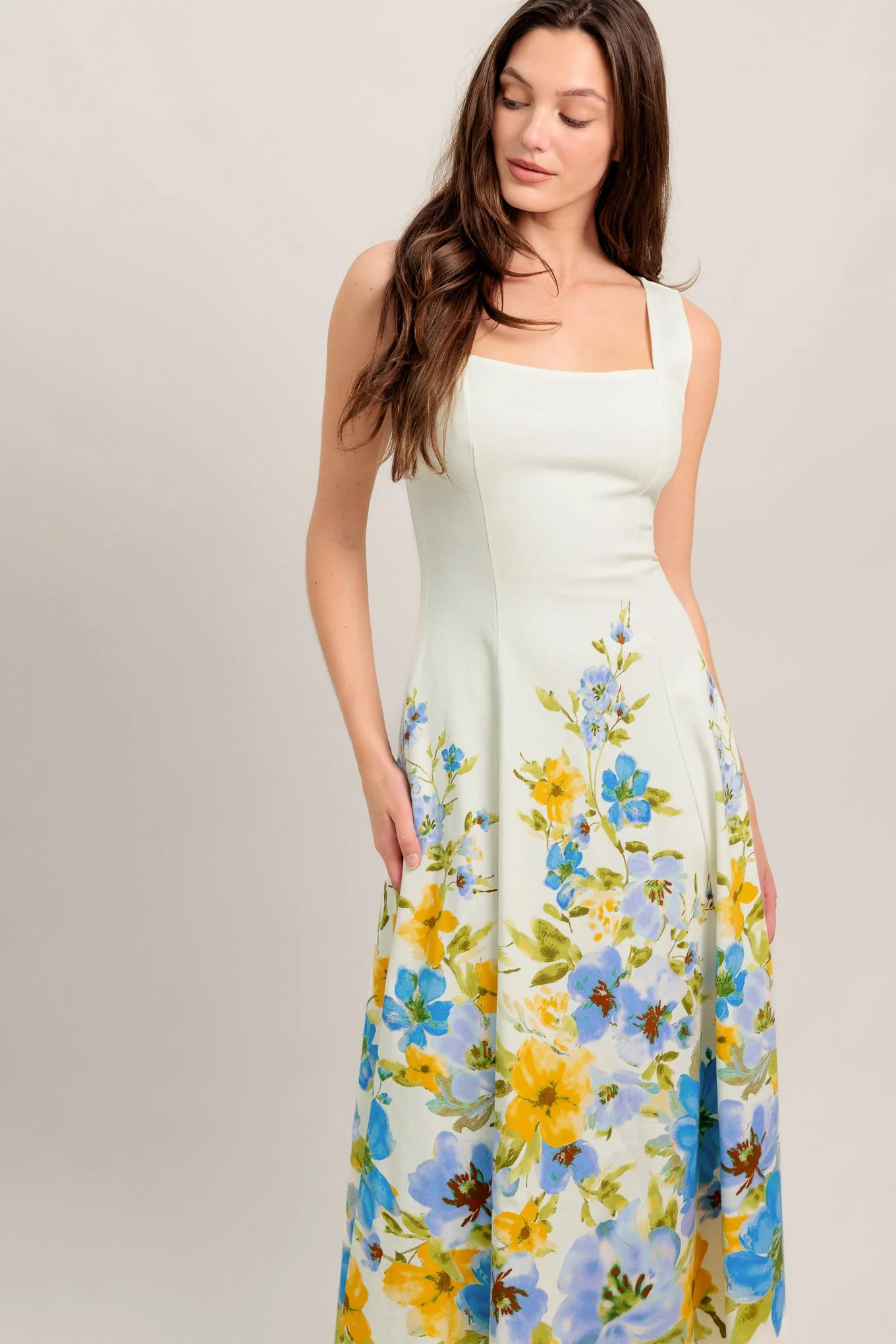 DREAMING OF THE COAST FLORAL MIDI DRESS - Image 3