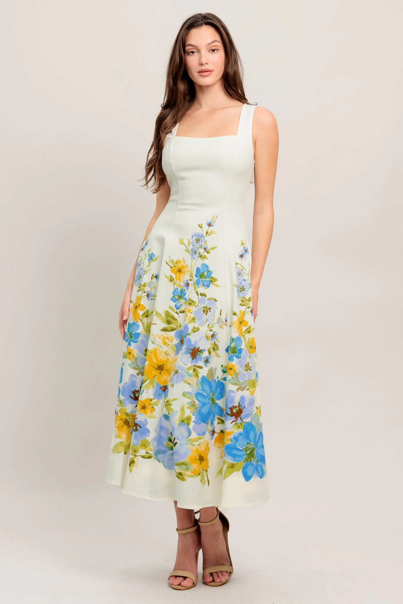 DREAMING OF THE COAST FLORAL MIDI DRESS - Image 6