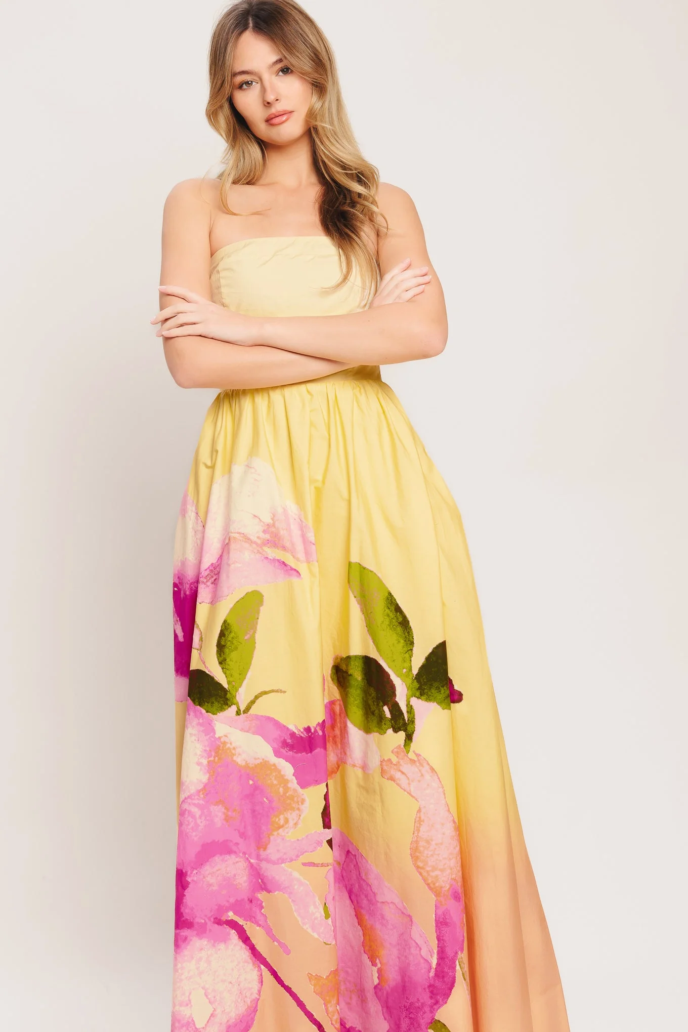 DREAMY OMBRE LIGHT YELLOW MAXI DRESS - Image 5