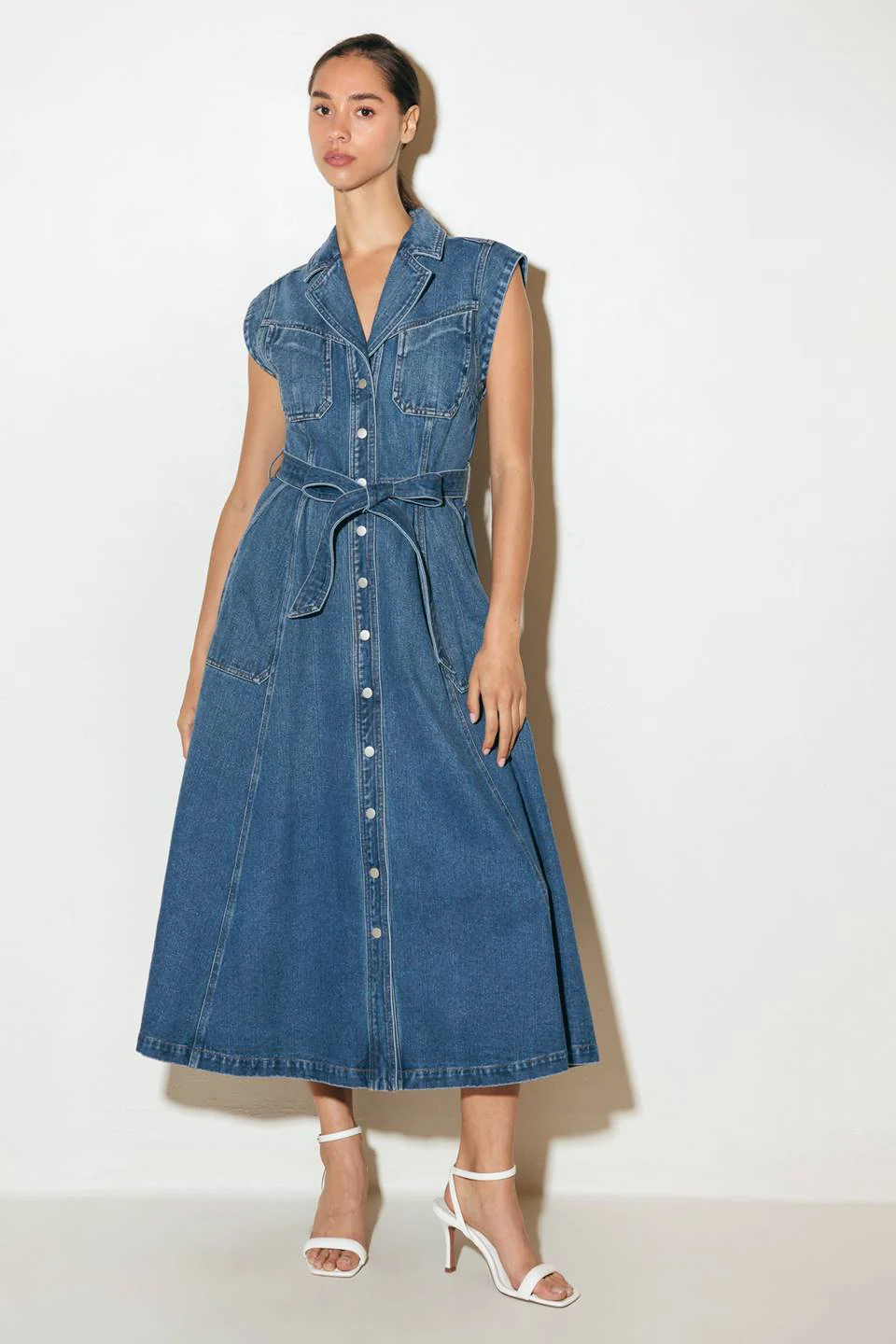 Ellery Washed Denim Midi Shirt Dress - Image 7