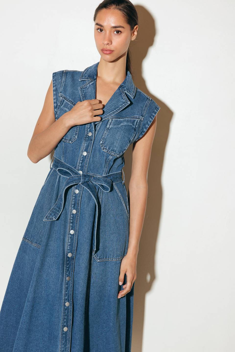 Ellery Washed Denim Midi Shirt Dress - Image 8