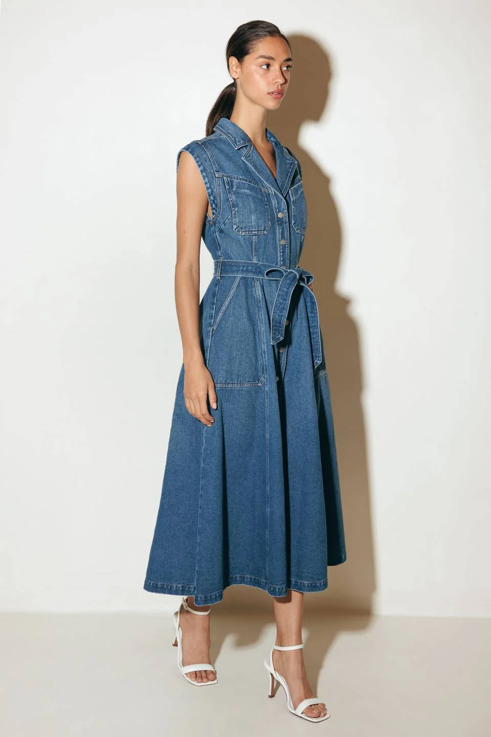 Ellery Washed Denim Midi Shirt Dress - Image 9