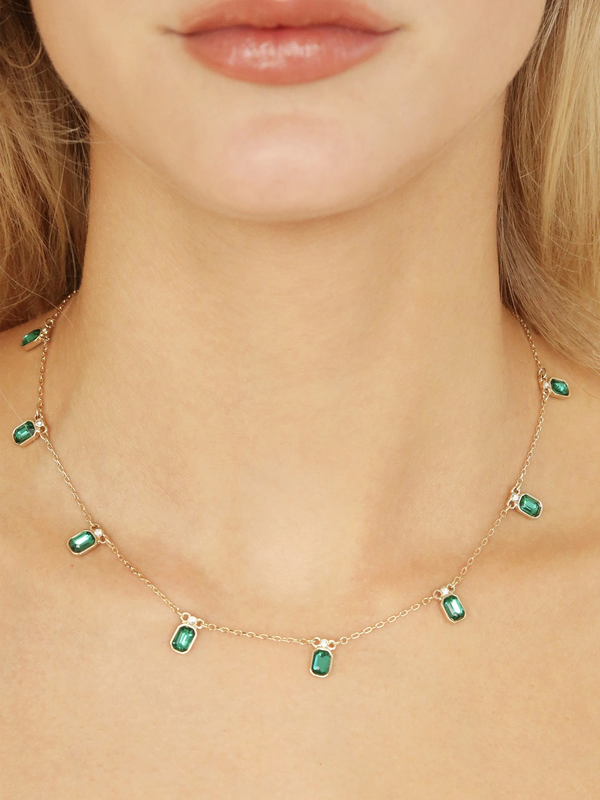 Deco Crystal Charm Necklace