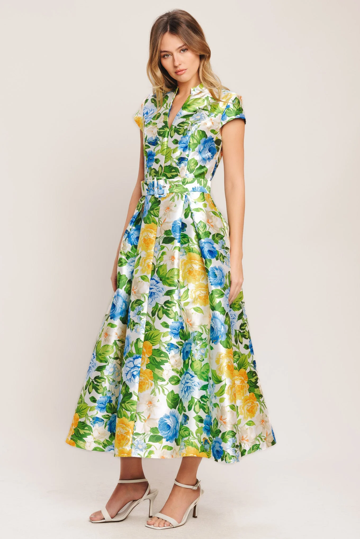 FRESH CANVAS BLUE FLORAL MIDI DRESS - Image 6