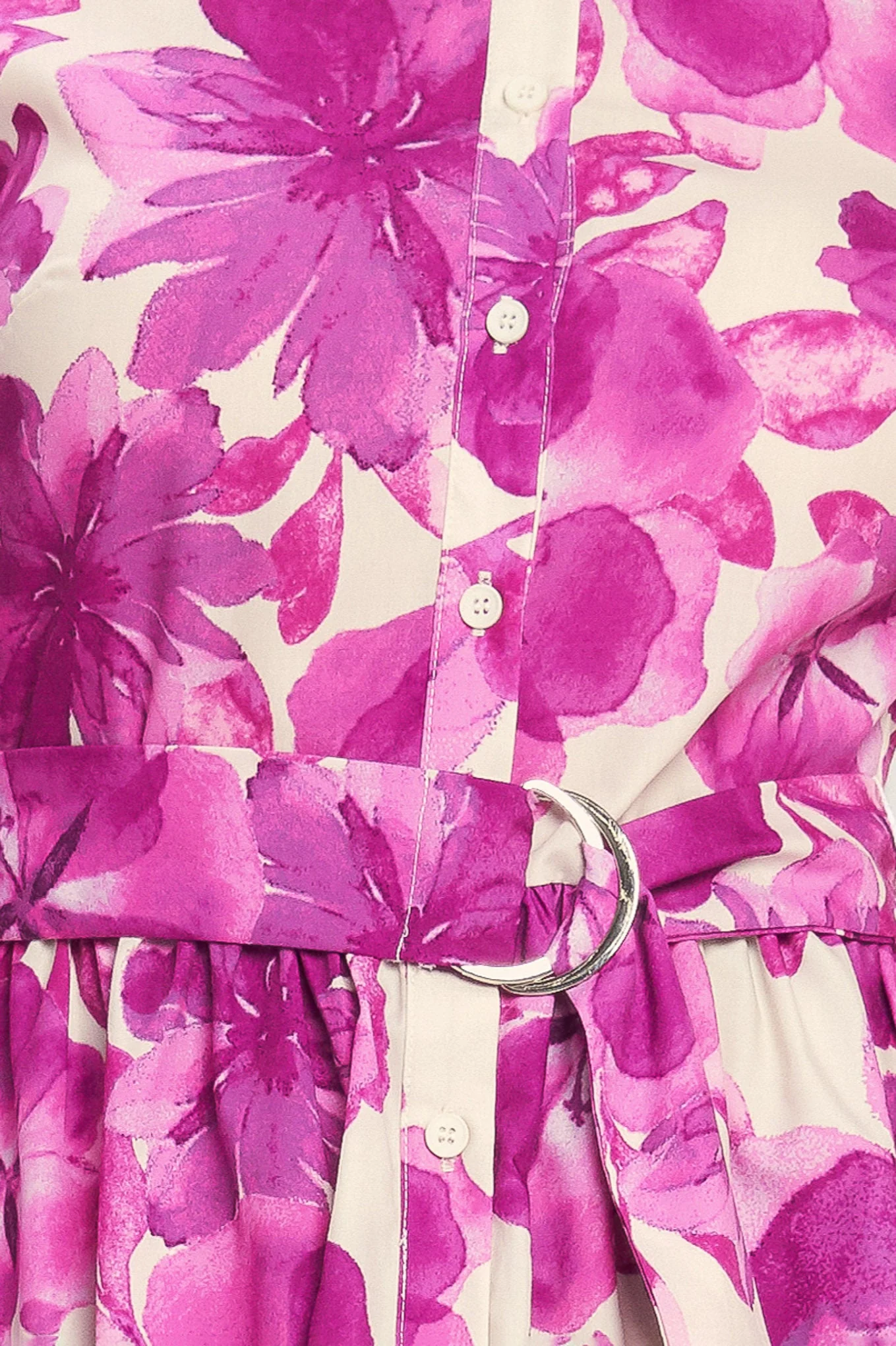 FUCHSIA PETAL FLORAL MIDI SHIRT DRESS - Image 6
