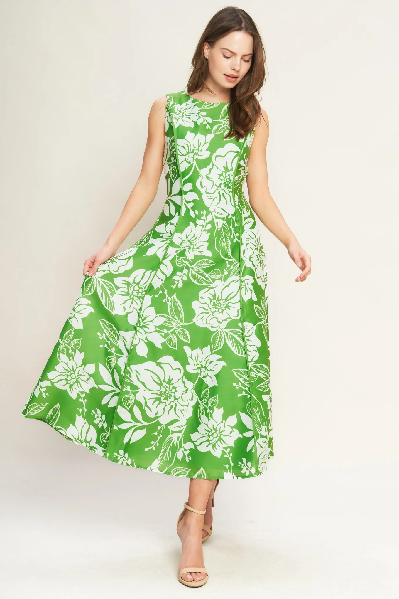 GARDEN GODDESS GREEN MIDI DRESS - Image 2