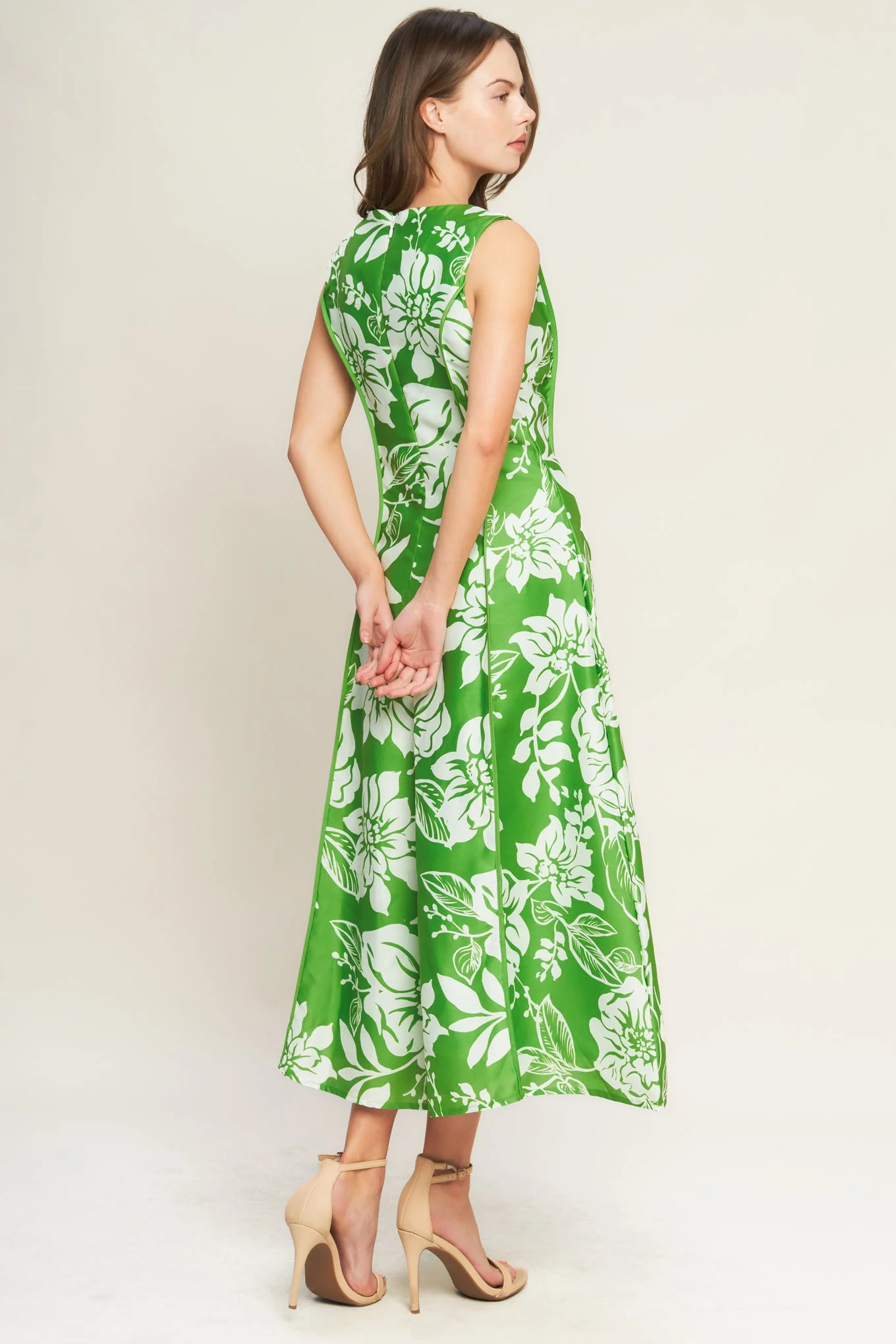 GARDEN GODDESS GREEN MIDI DRESS - Image 3