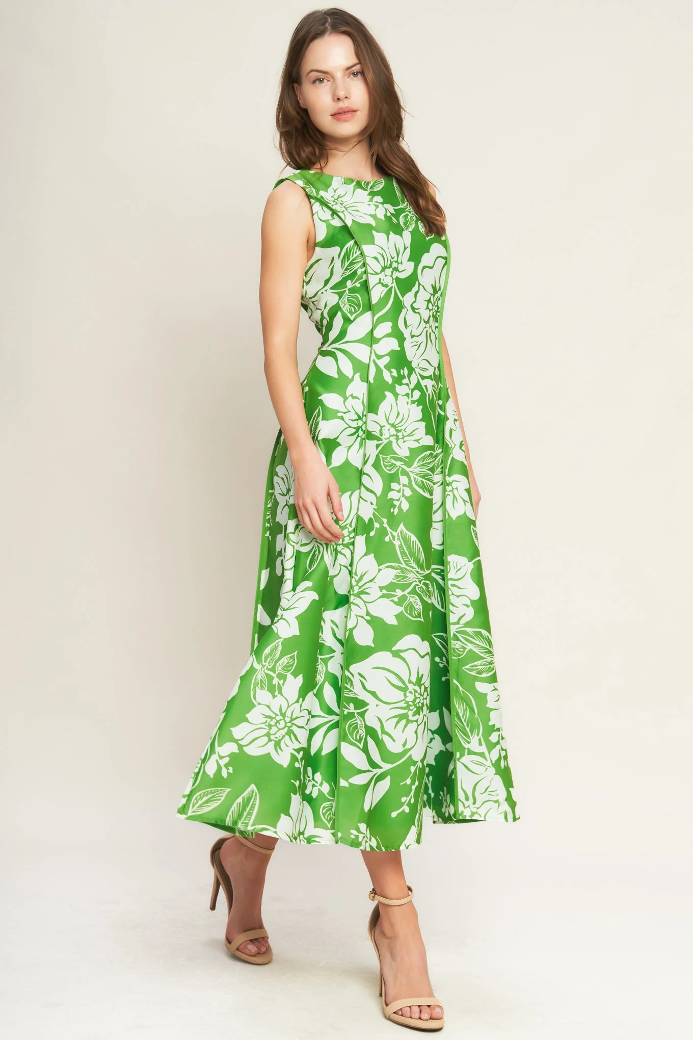 GARDEN GODDESS GREEN MIDI DRESS - Image 5