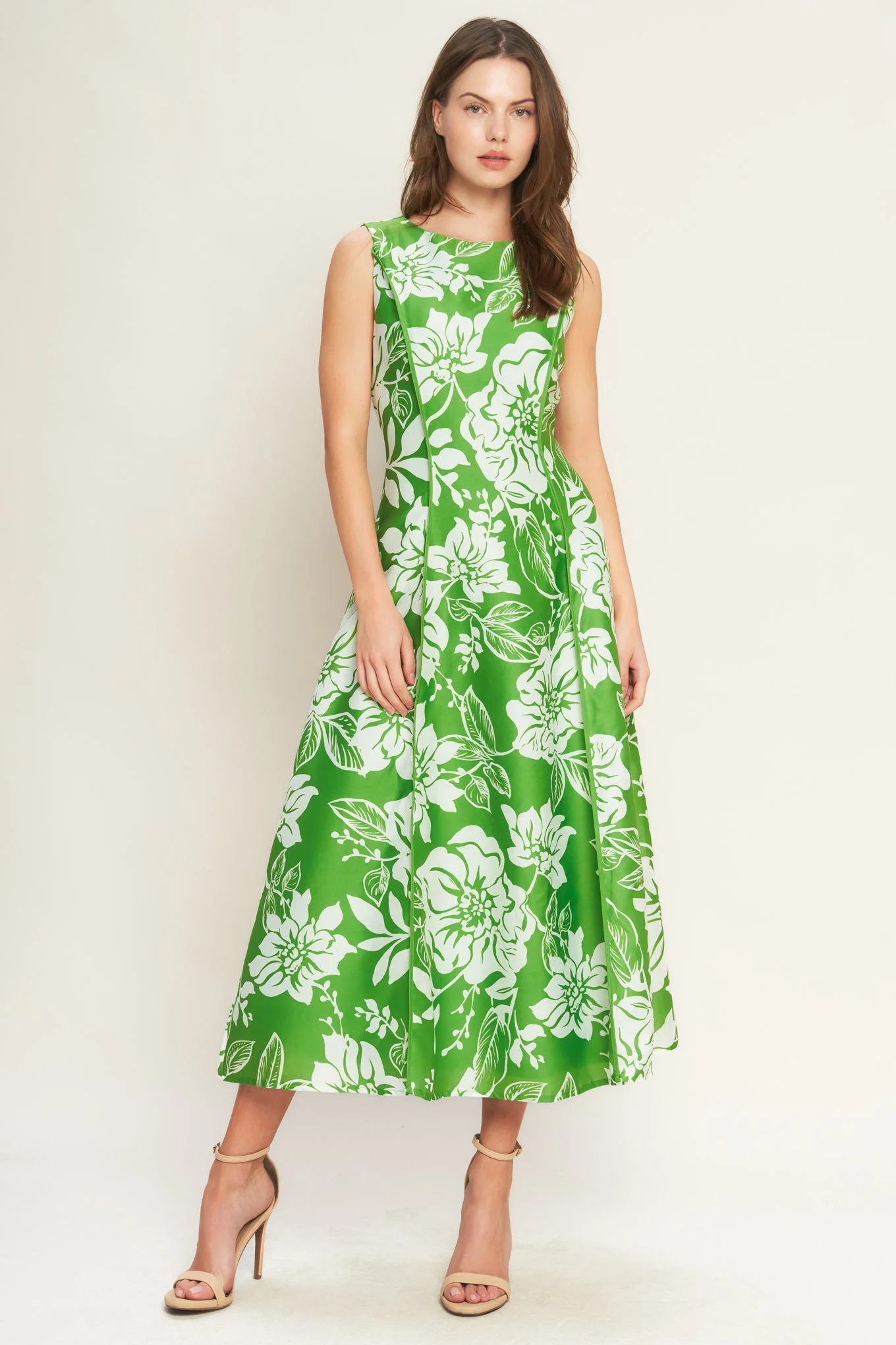 GARDEN GODDESS GREEN MIDI DRESS - Image 7